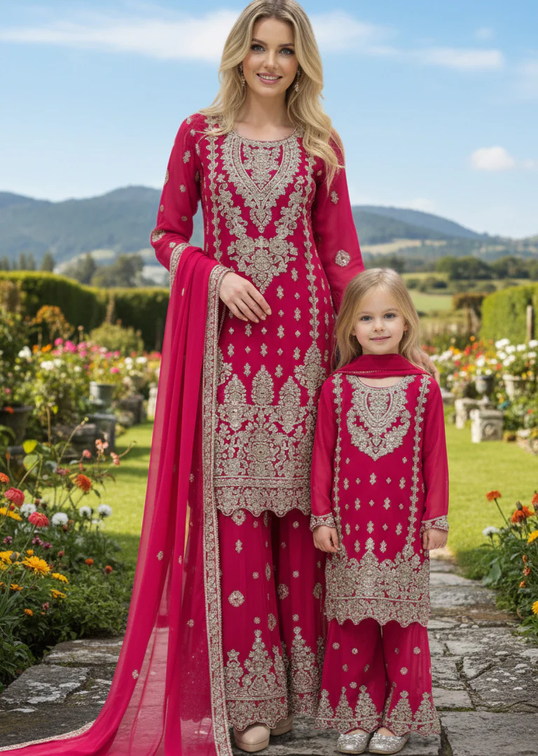 SHAZ1919 Noori - Chiffon Mummy n Me Outfit - Image 4