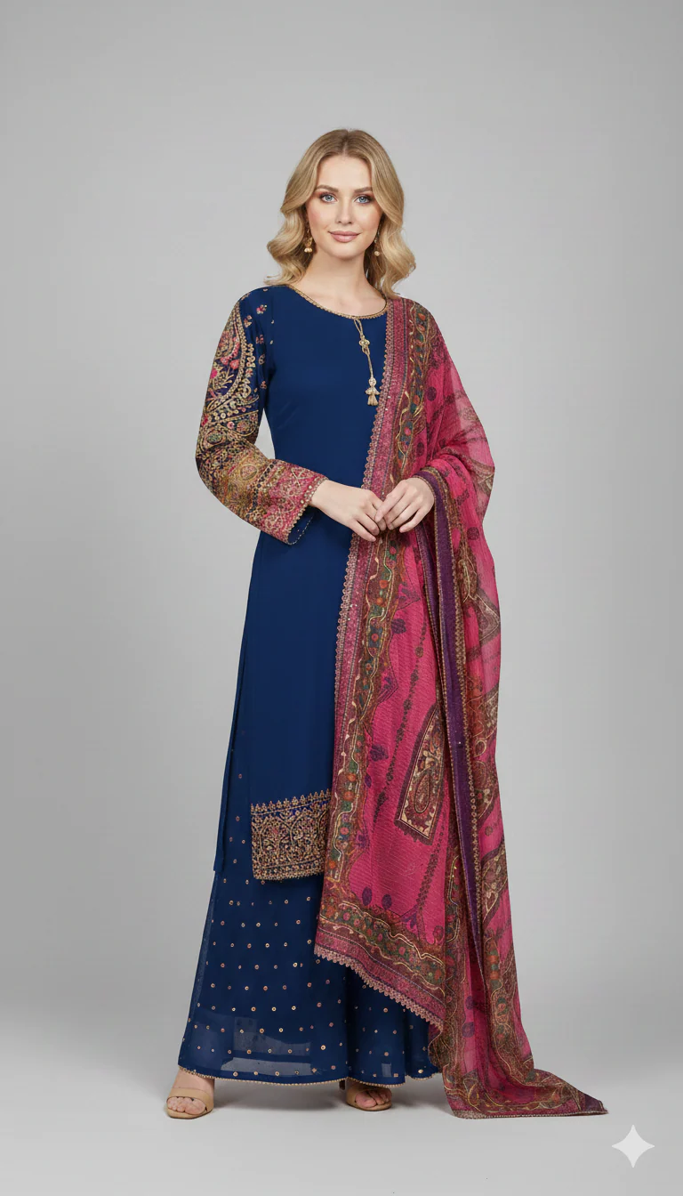 SHAZ1920 Gulmina - Chiffon Suit - Image 7
