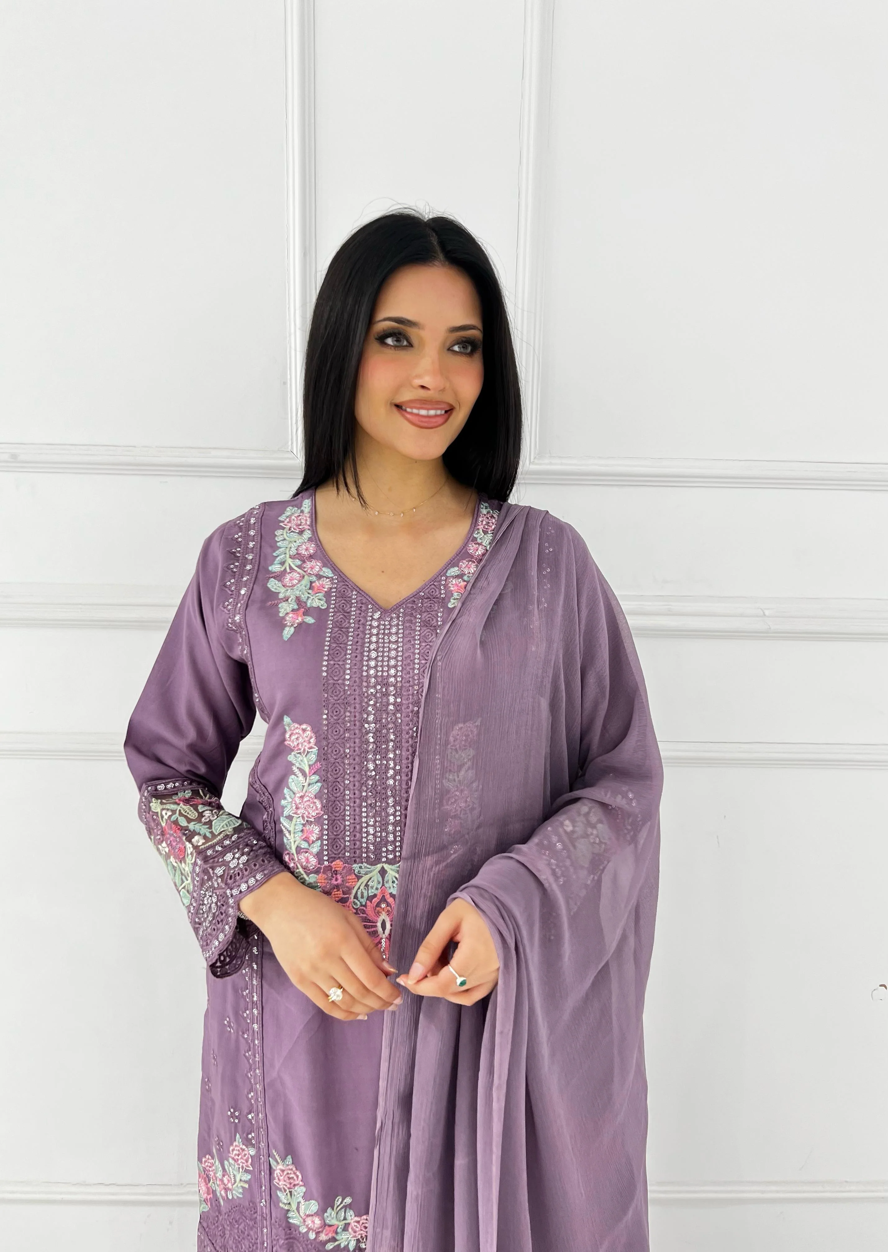 SHAZ9007 Chiffon Embroidered Mummy n Me Suits - Image 17