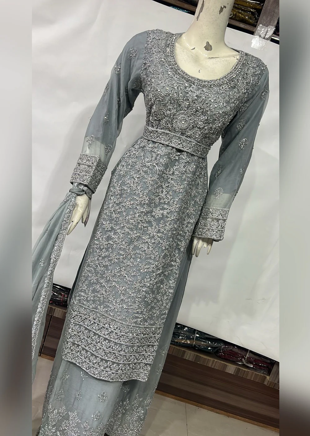 SHAZ9009 Chiffon Ghotta Work Suit - Image 10