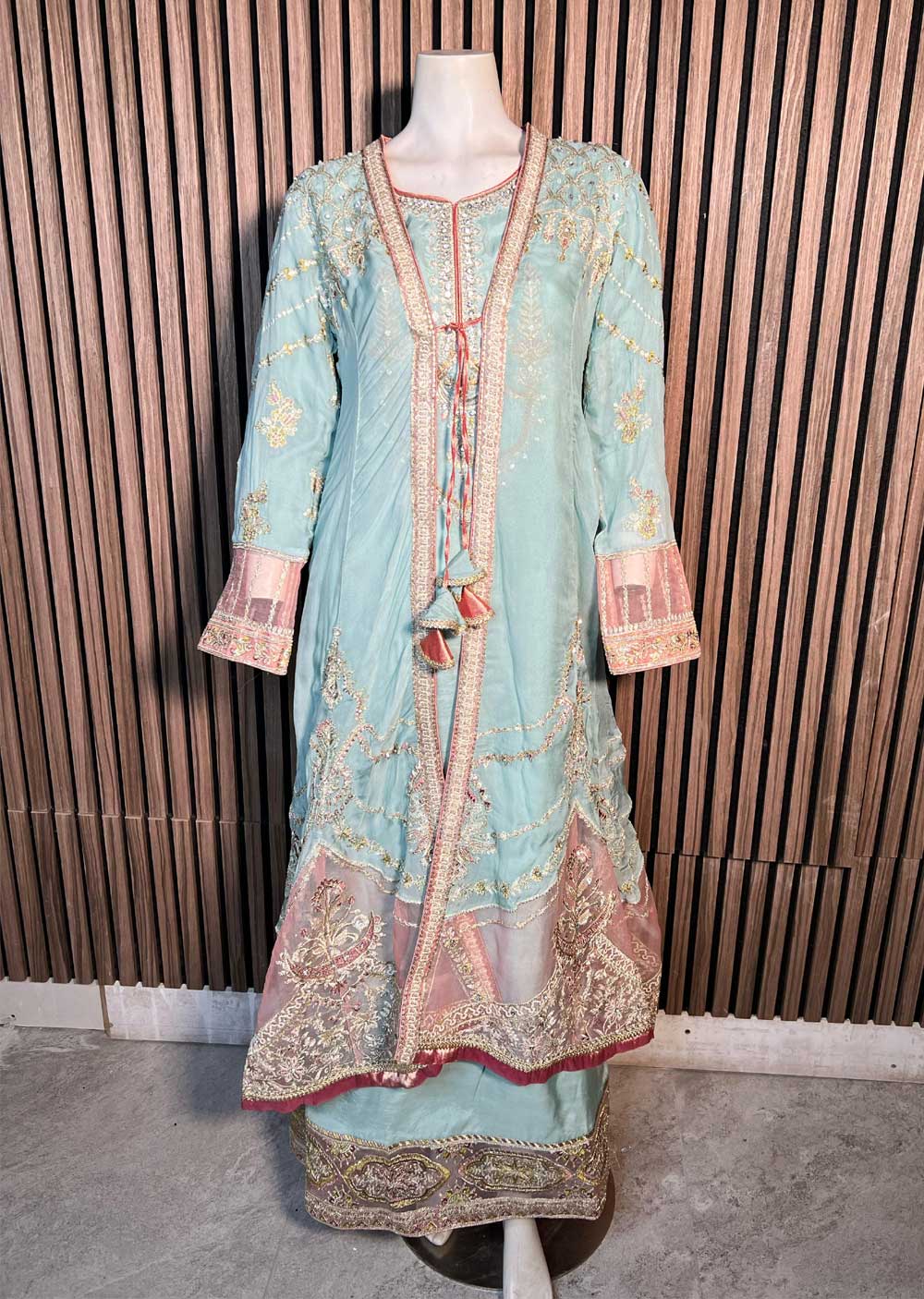 SJ-006 Baby Blue Readymade Fancy Chiffon Suit - Image 4
