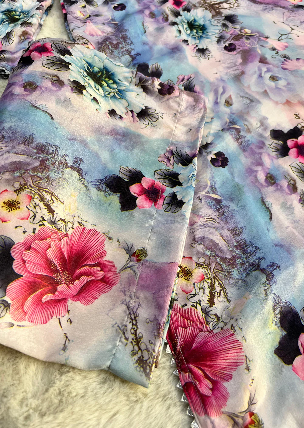 SLM619 Soneli - Readymade Lilac Silk Suit - Image 3