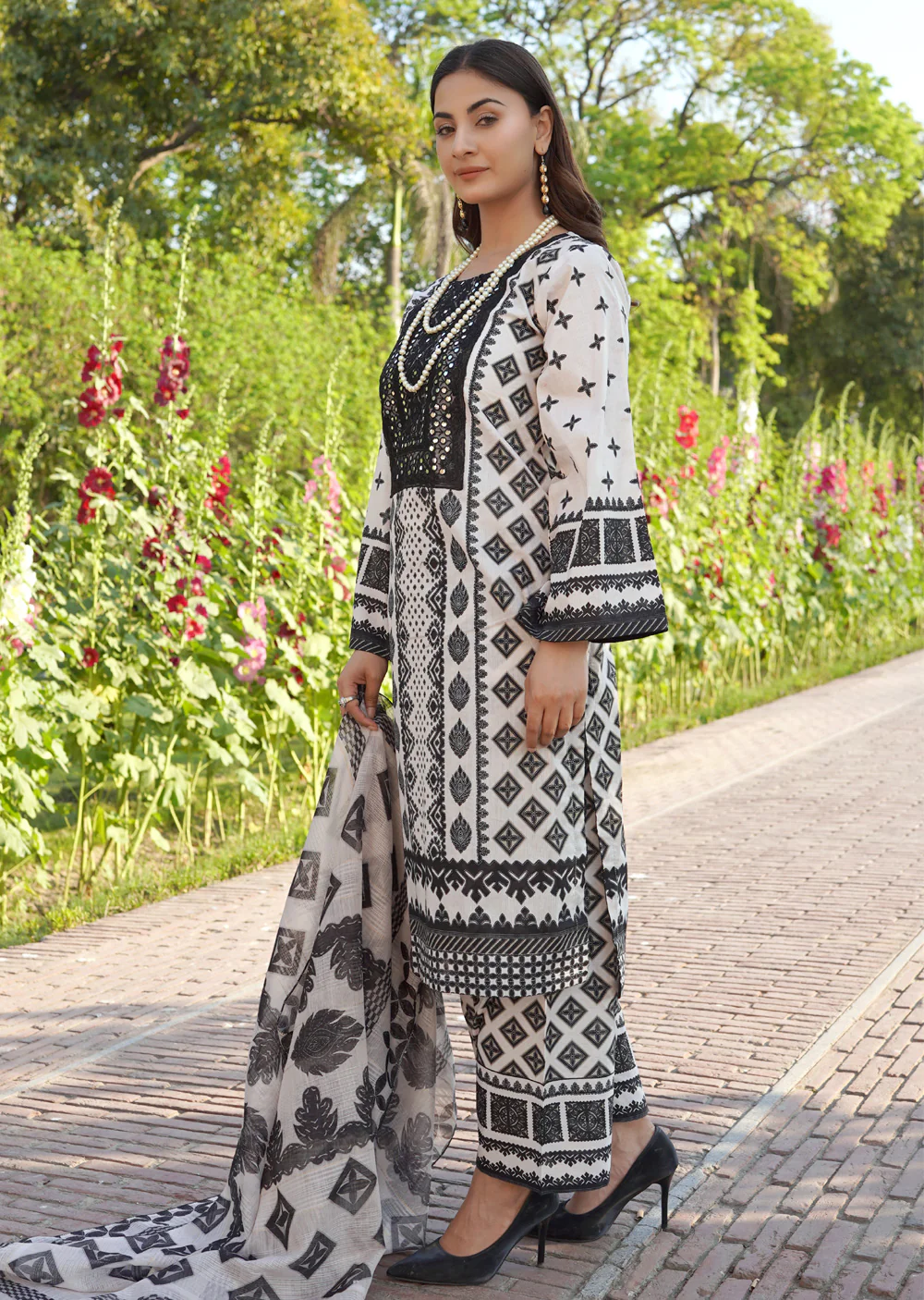 SLMPR-12 - Black/Wht - Readymade - High Quality Printed Suit 2025 - Image 6