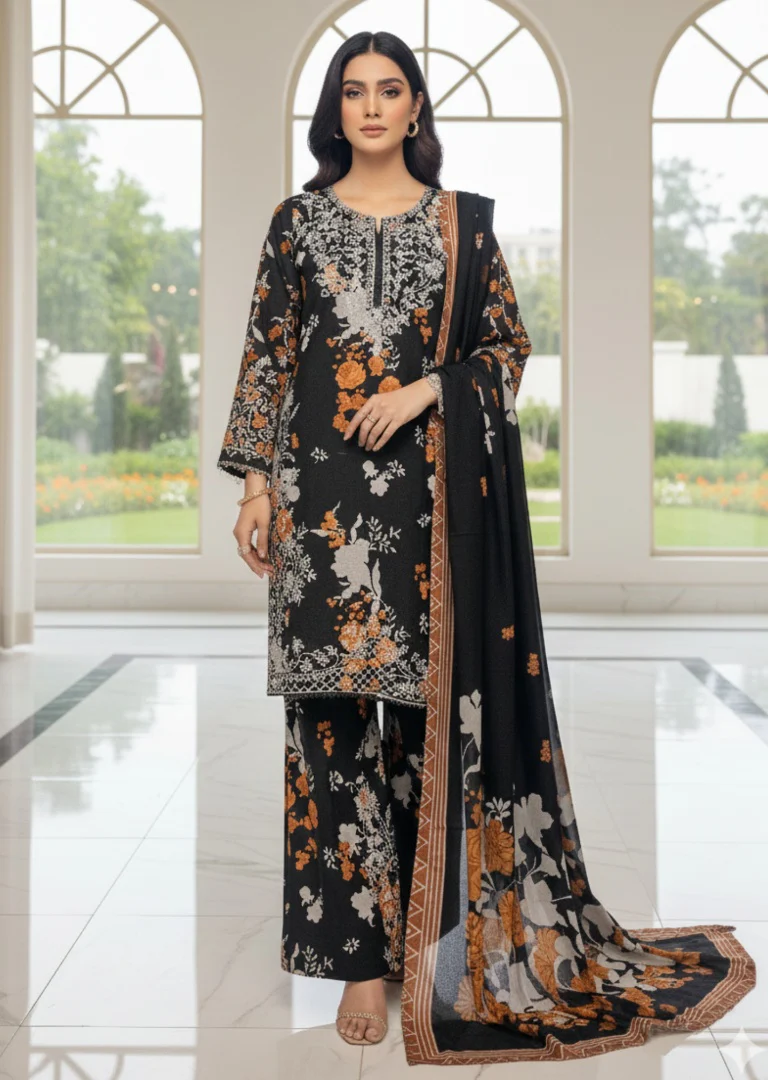 SMRF-22 -Readymade luxury Khaddar Suit 2025 - Image 2