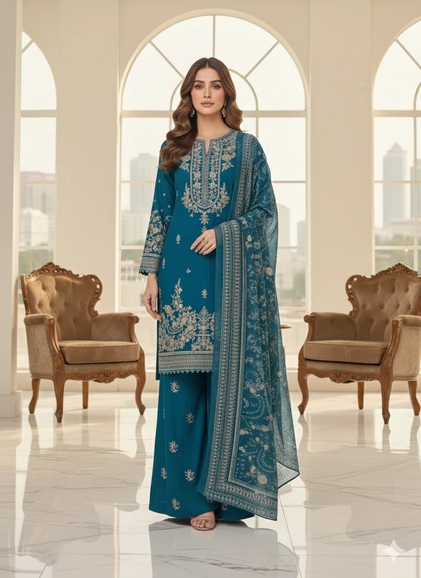 SMRF-24-Readymade luxury LAWN Suit-2026 - Image 2