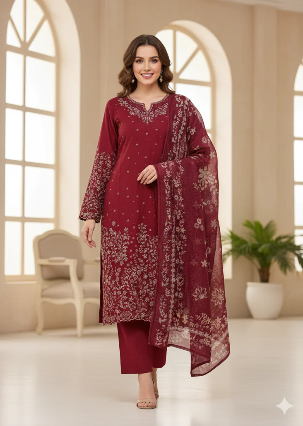 SMRF-25-Readymade luxury LAWNSuit-2026 - Image 2