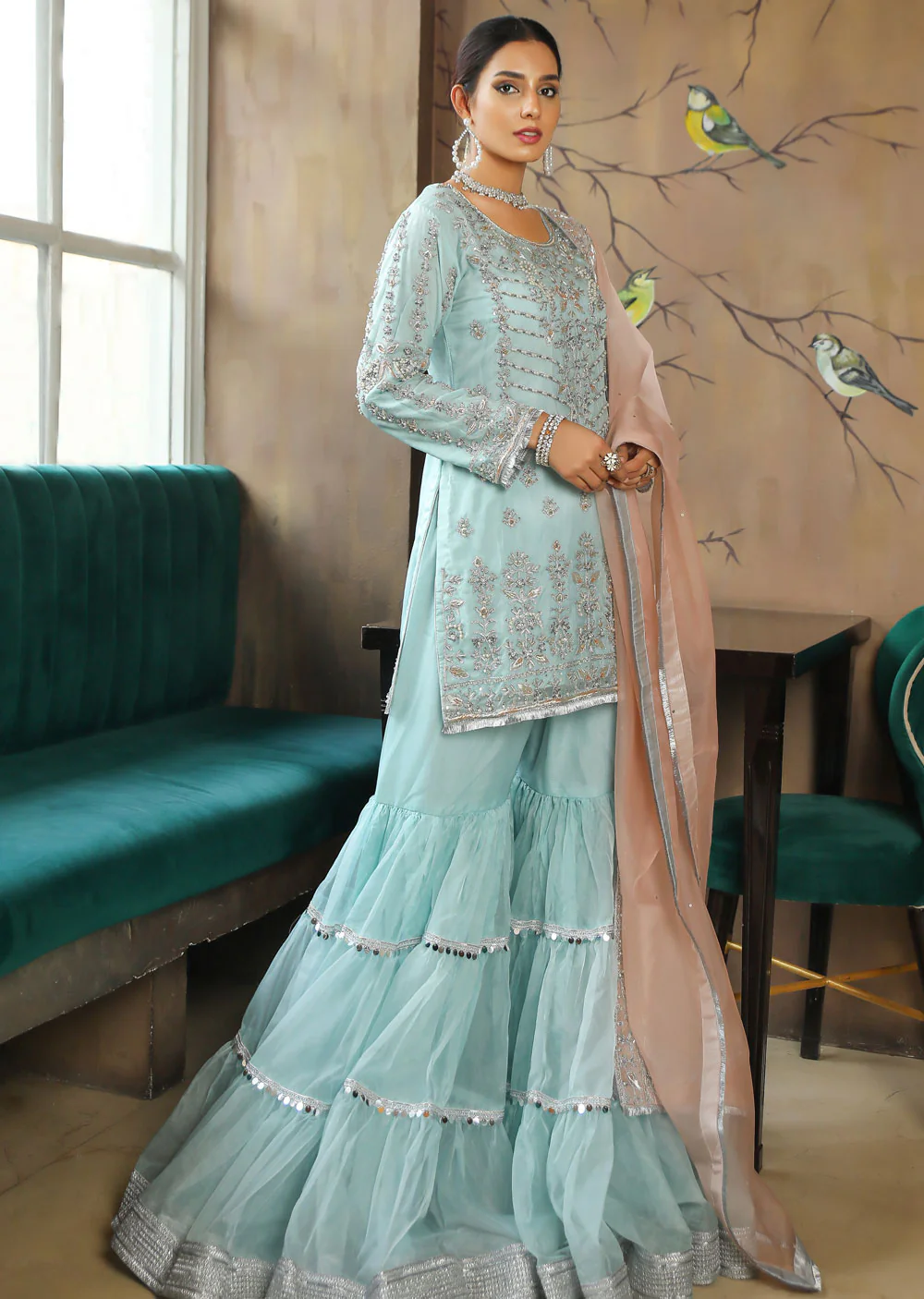 SRB104 - REHNUMA - Turquoise Sehrish.B Designer - Image 4