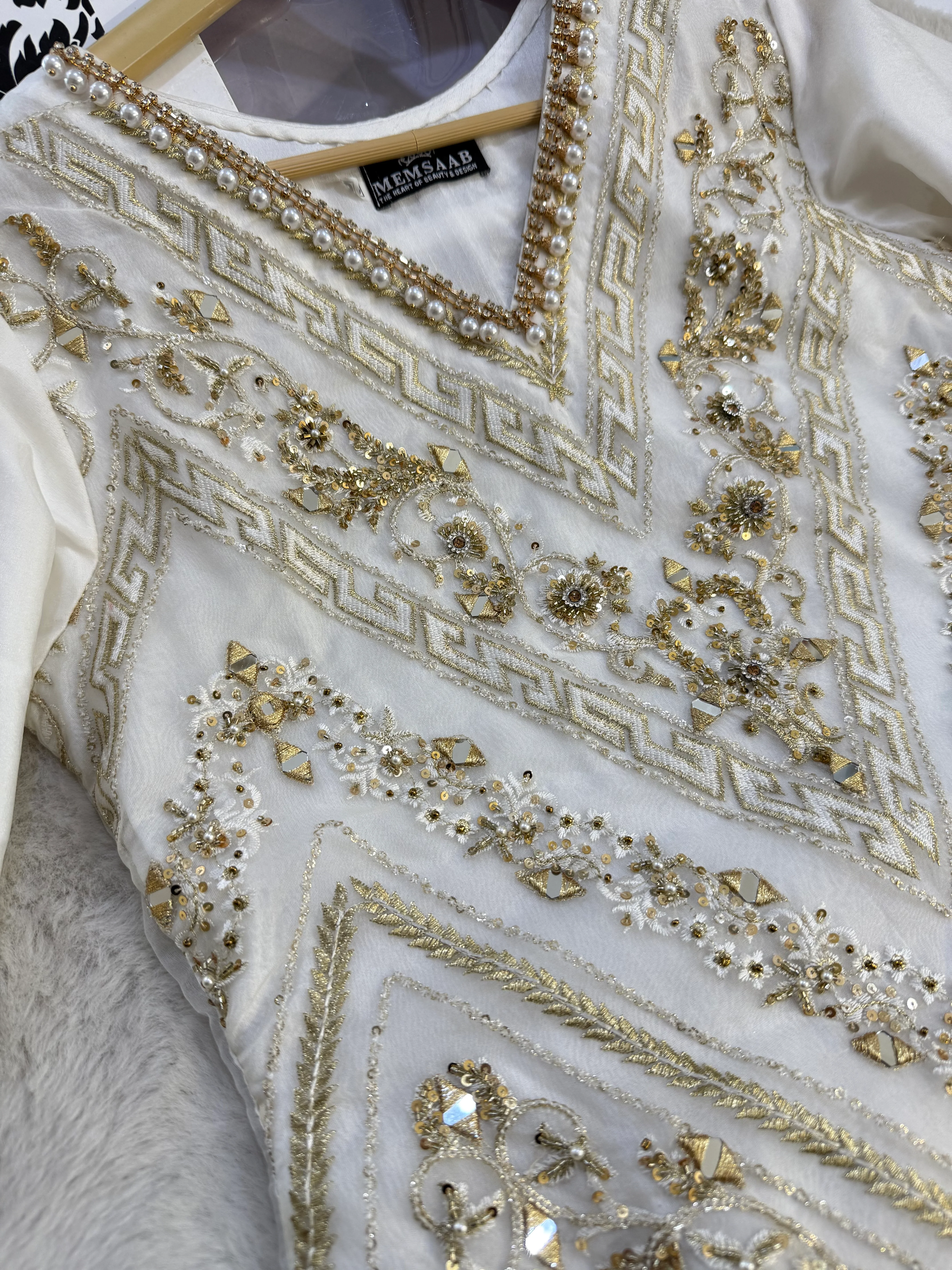 SRB109 - Meherma - Readymade Off White Suit - Image 2