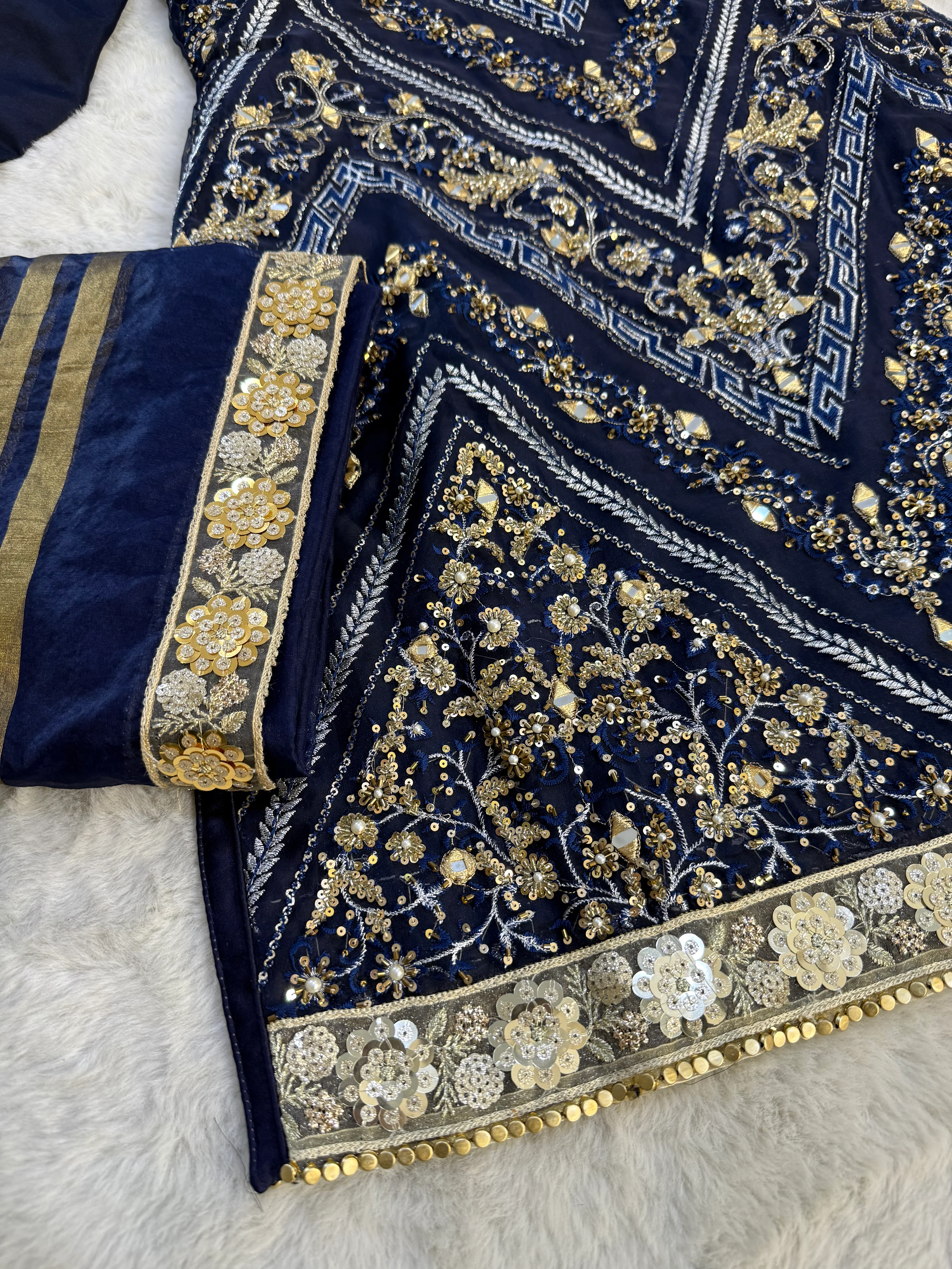 SRB109 - Meherma - Readymade Navy Suit - Image 2