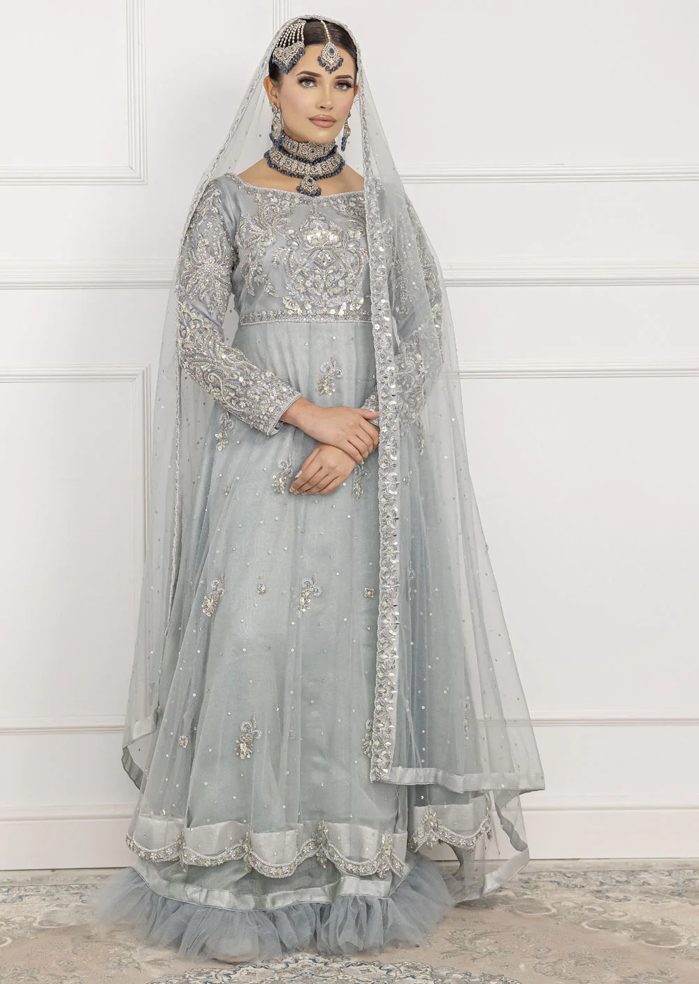 SRB1205 - Rehana - Duck Blue Sehrish.B Designer - Image 2