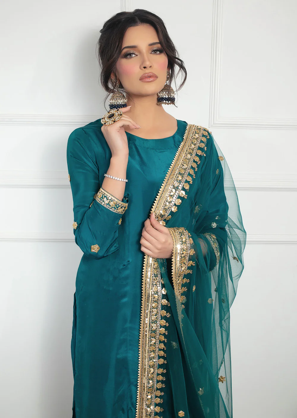 SRB1221 - Rubab - Teal- Sehrish.B Designer - Image 4