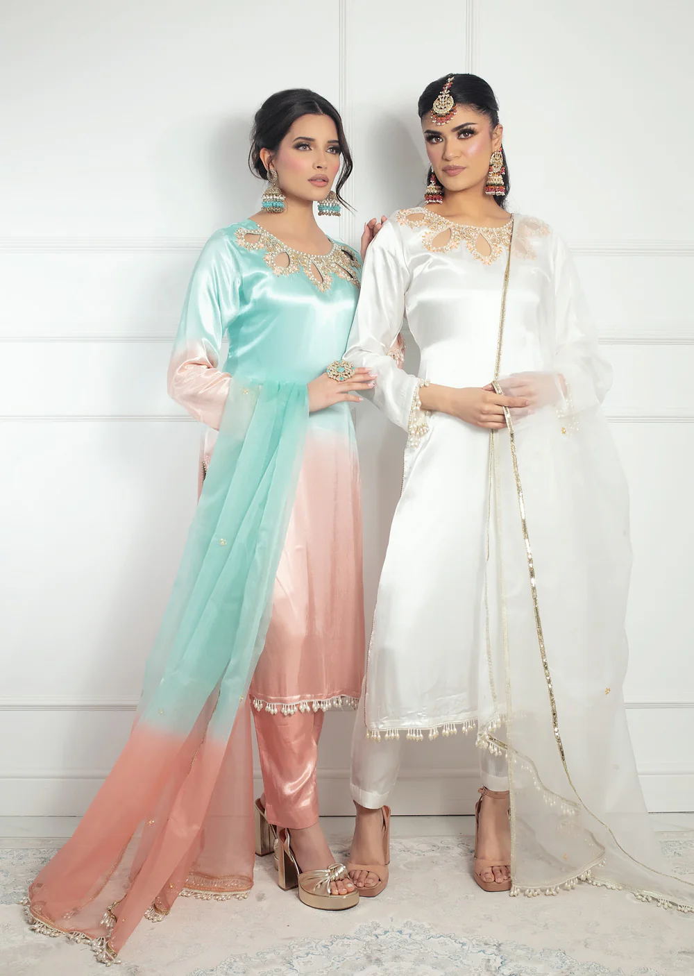 SRB1304 - Aleesha - Turq/Pink Tie Dye Outfit - Sehrish.B Designer - Image 5