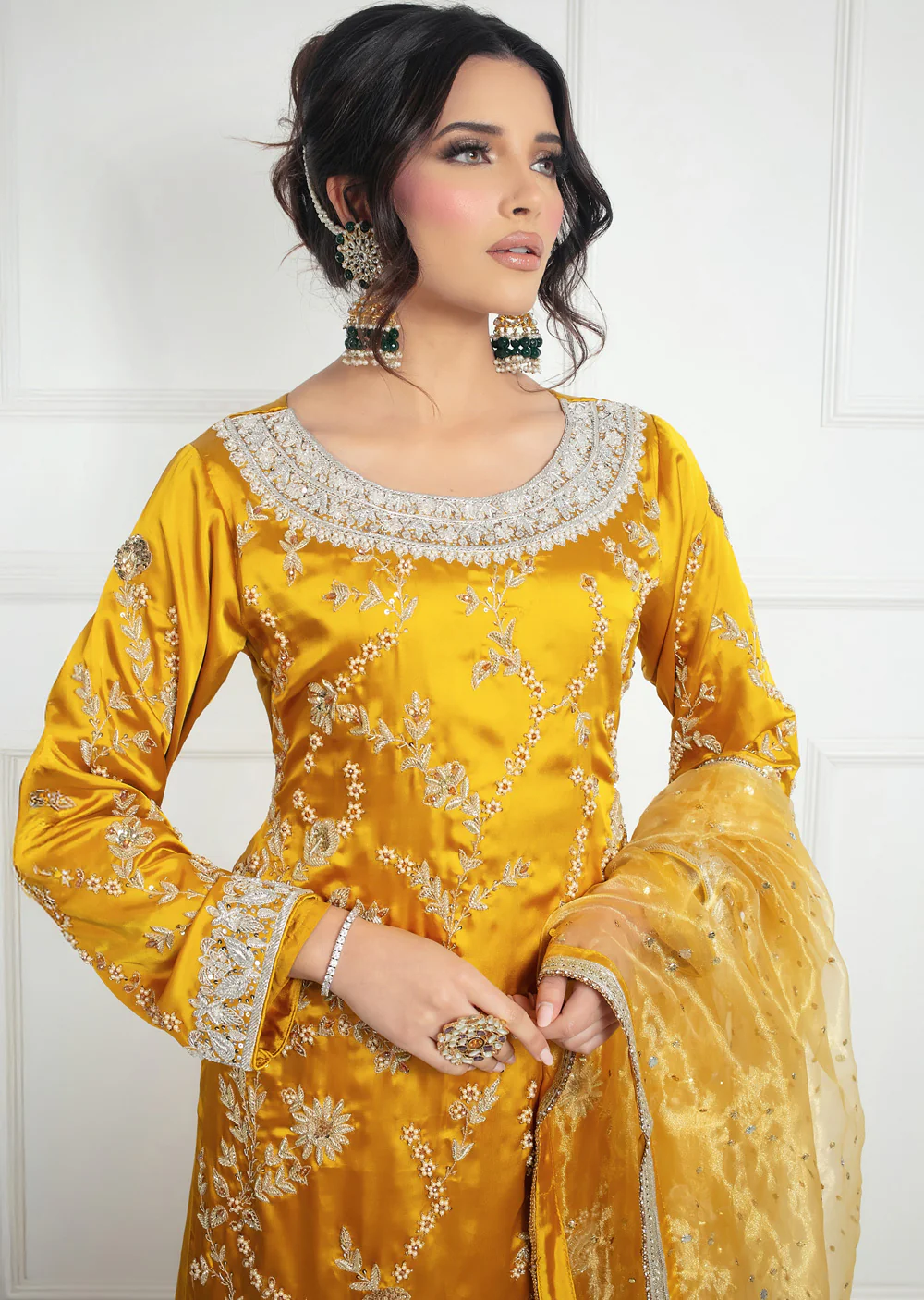 SRB1320 - Yellow - Readymade - Sehrish.B Designer - Image 3