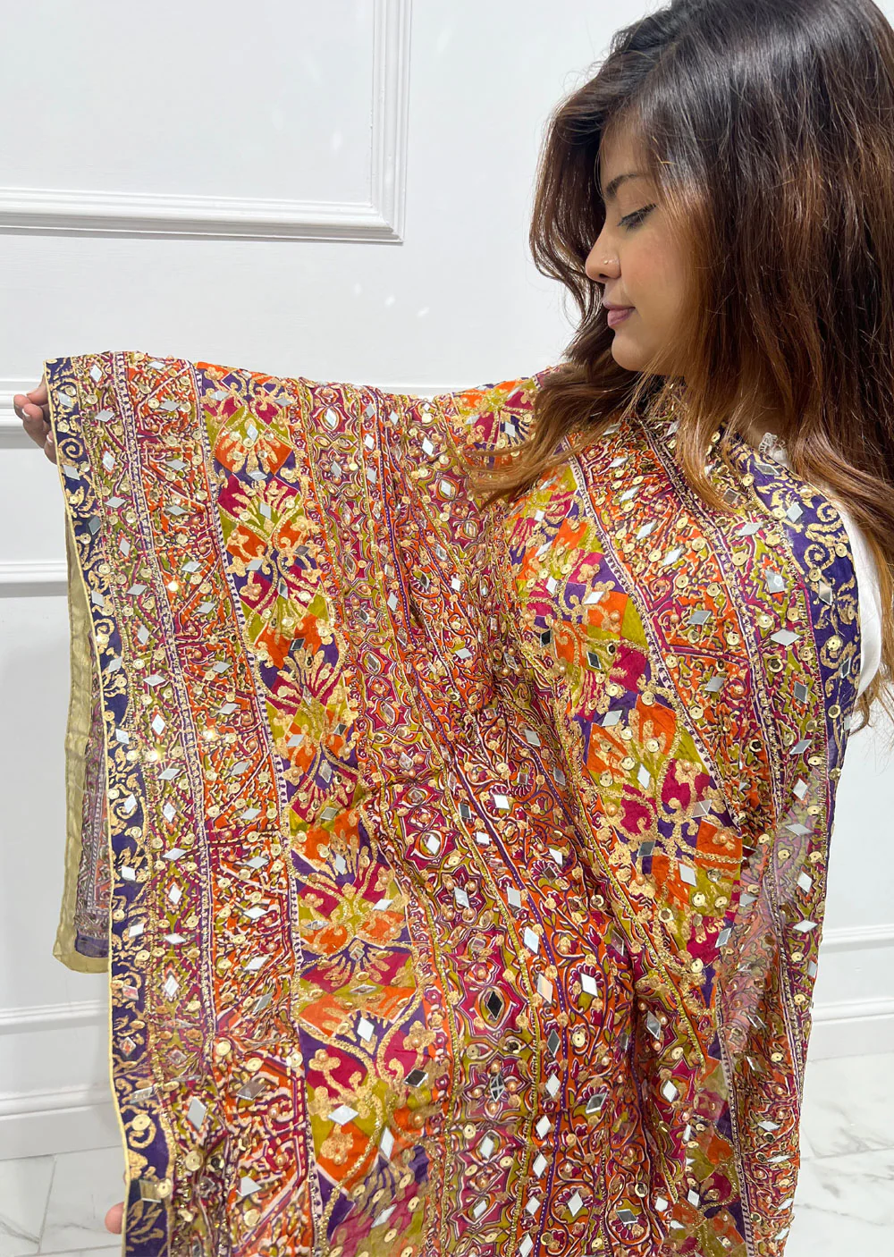 SRB3104 Silk Wedding Duppatta by Sehrish B - Image 4