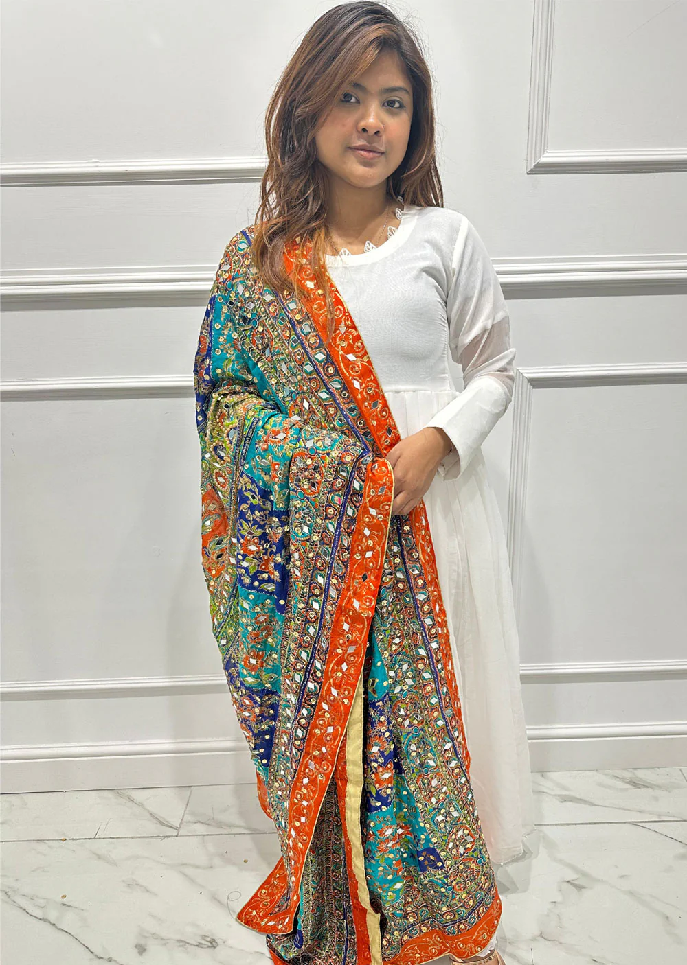 SRB3108 Silk Wedding Duppatta by Sehrish B