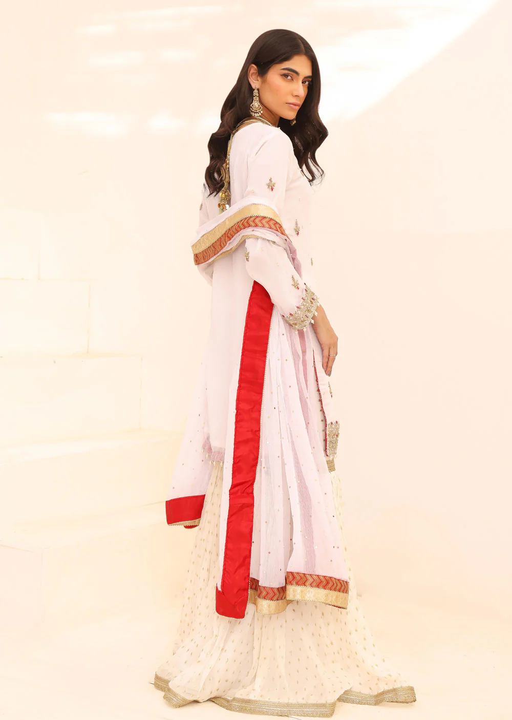 SRB904 Zubaan White Ghararah Outfit by Sehrish B - Image 2