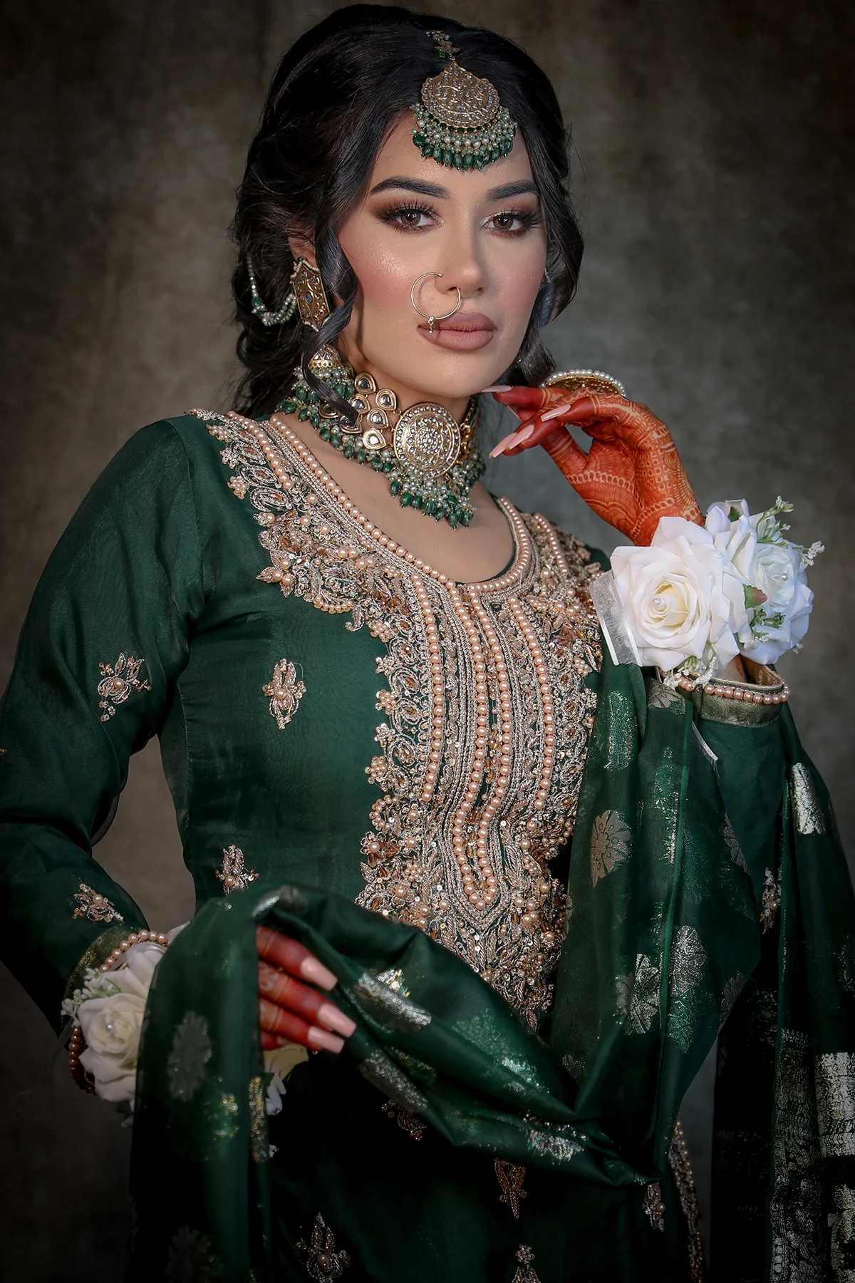 SRB9915 - Anchal Dark Green - Sehrish.B Designer - Image 4