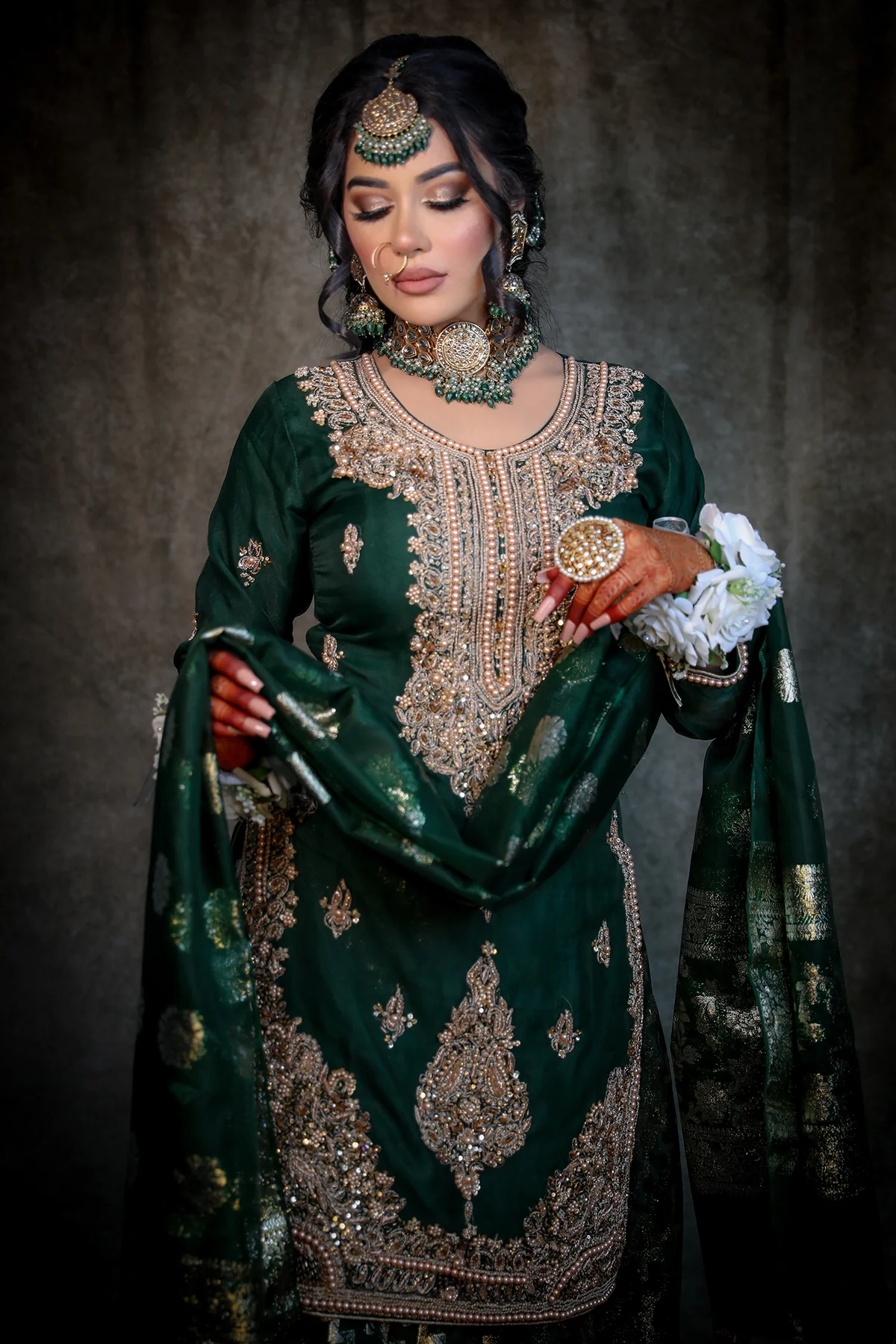 SRB9915 - Anchal Dark Green - Sehrish.B Designer - Image 5