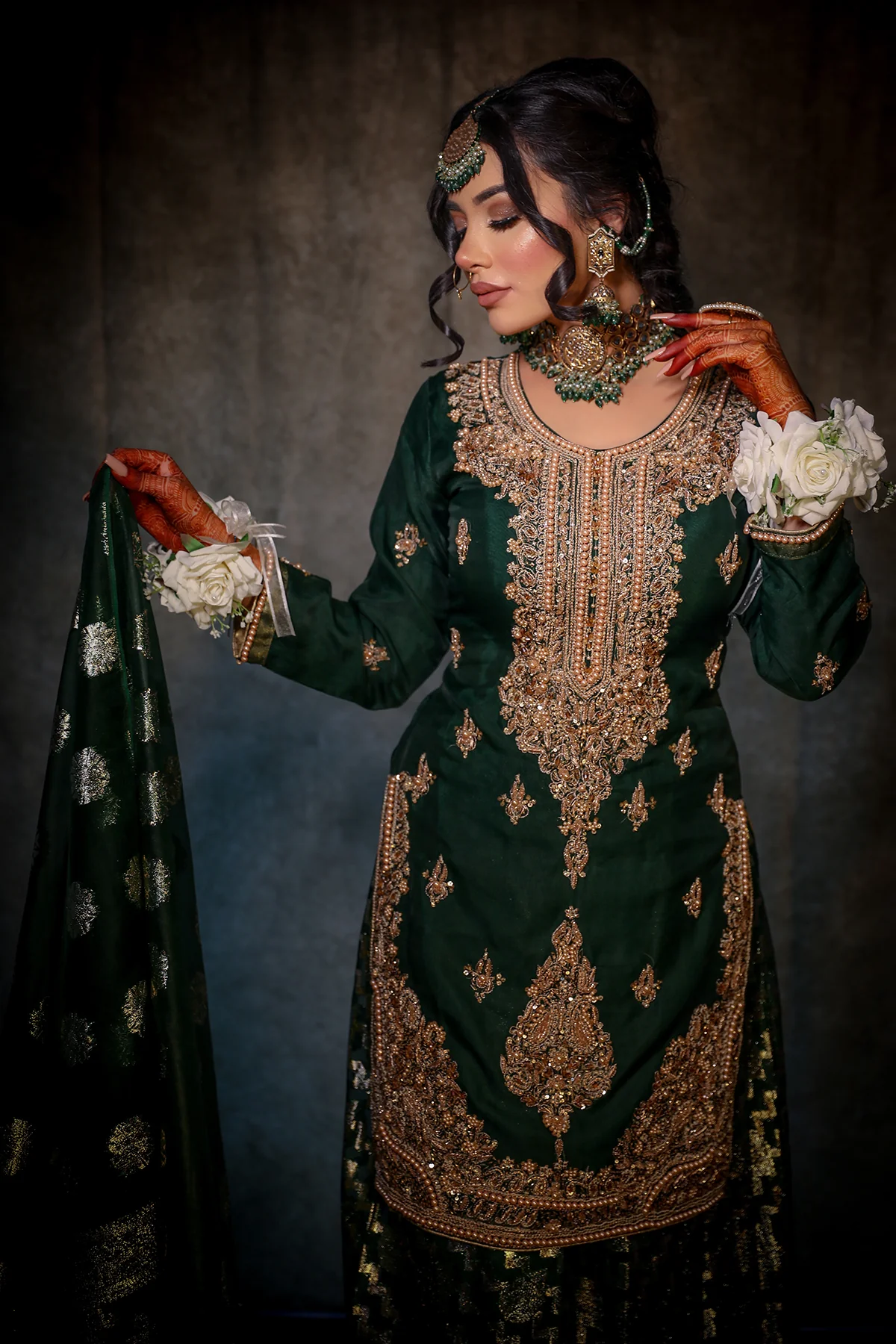 SRB9915 - Anchal Dark Green - Sehrish.B Designer - Image 6