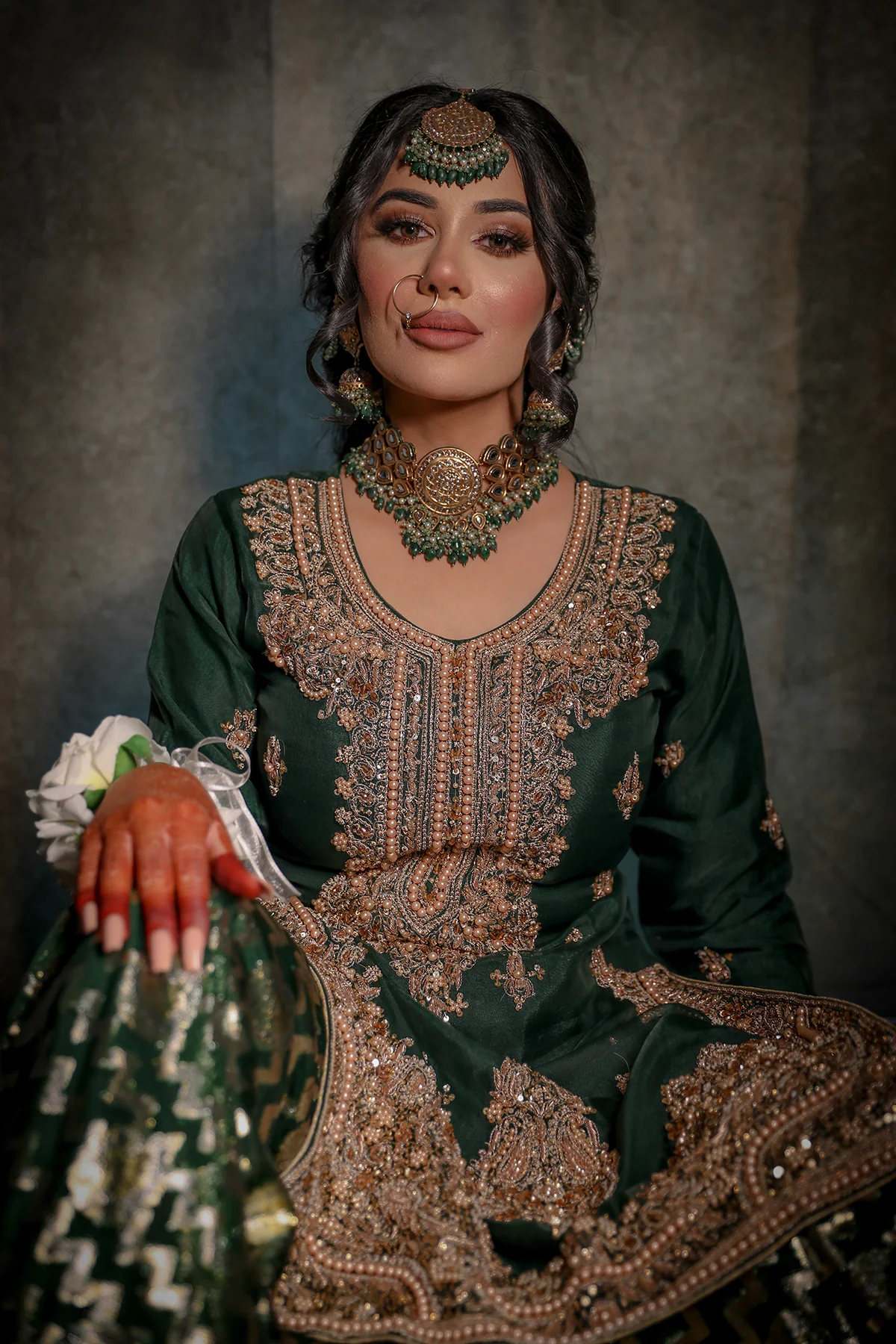 SRB9915 - Anchal Dark Green - Sehrish.B Designer - Image 7