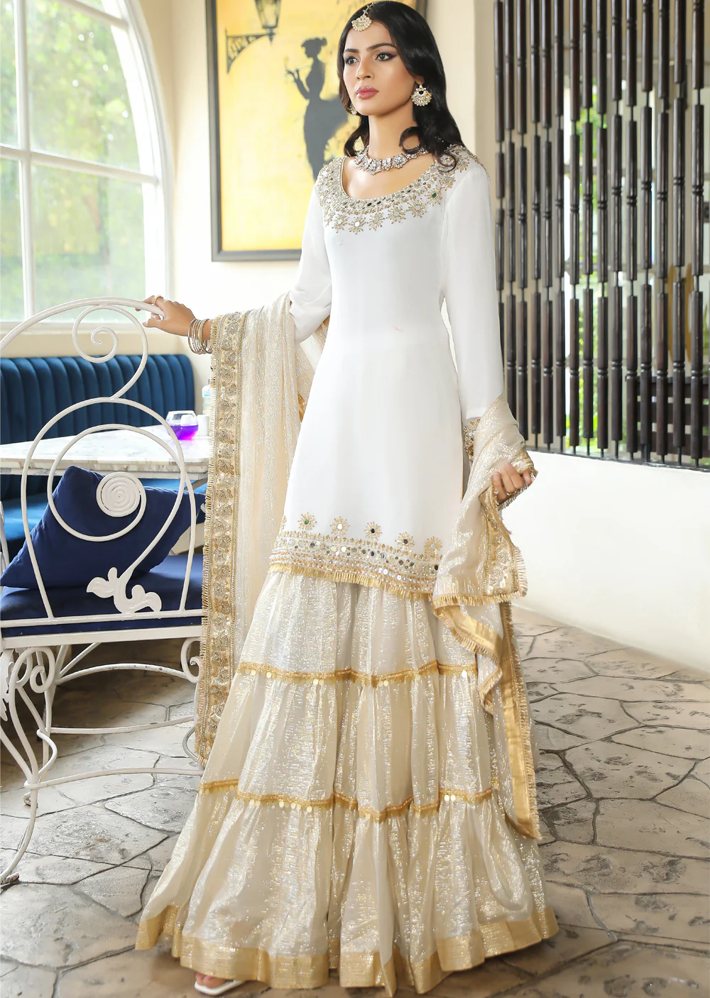 SRB9941 - White Dove - Sehrish.B Designer