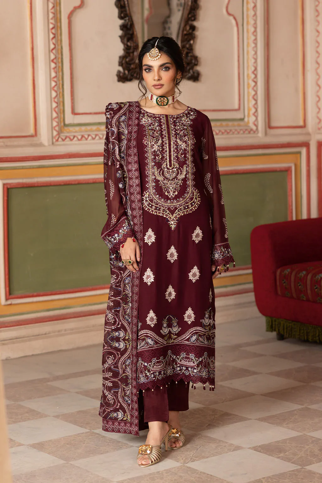 T-301 - Readymade- DASTAN BY RAMSHA Premium Chiffon Suit 2025 - Image 6