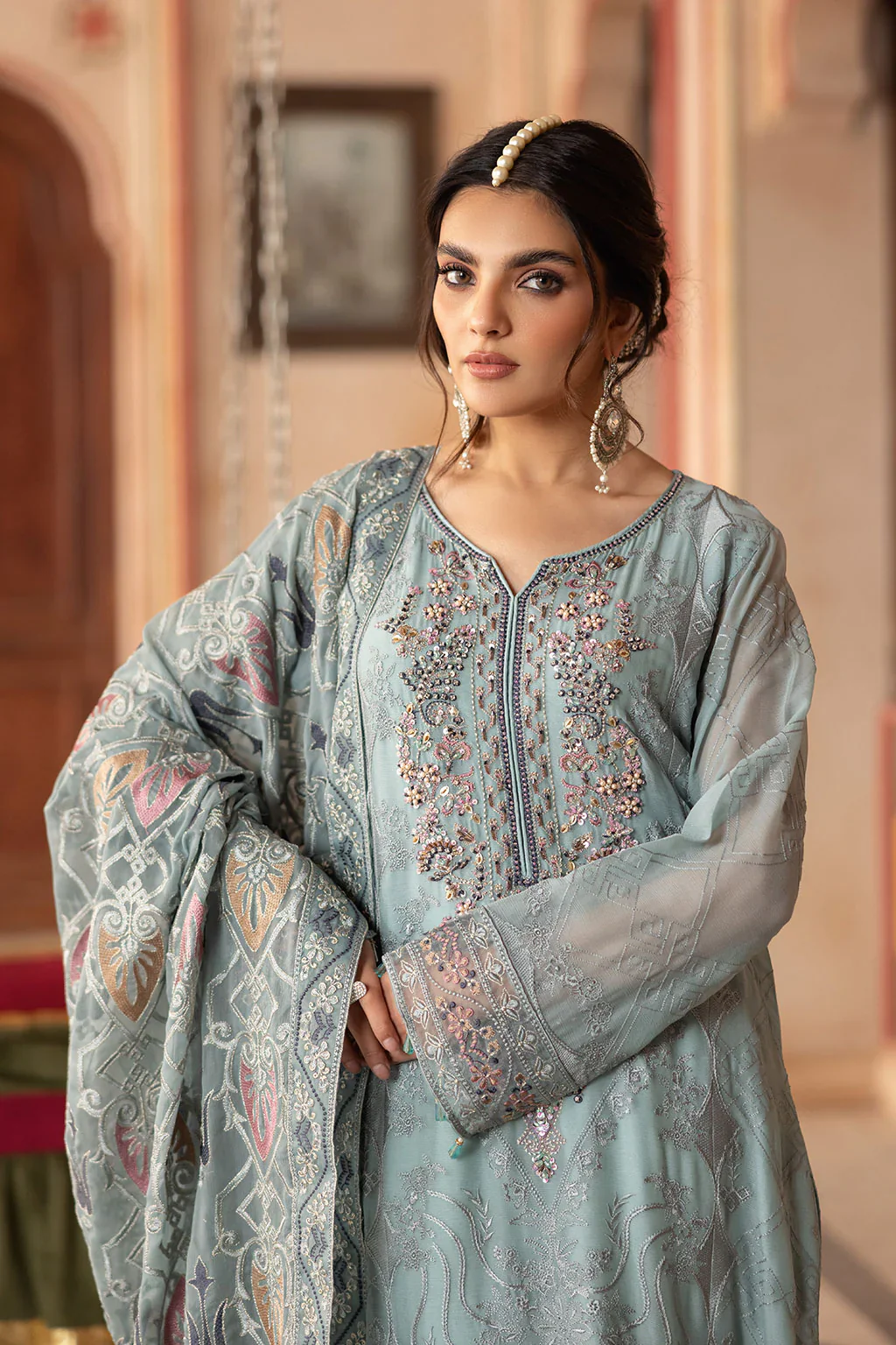 T-302- Readymade- DASTAN BY RAMSHA Premium Chiffon Suit 2025 - Image 3