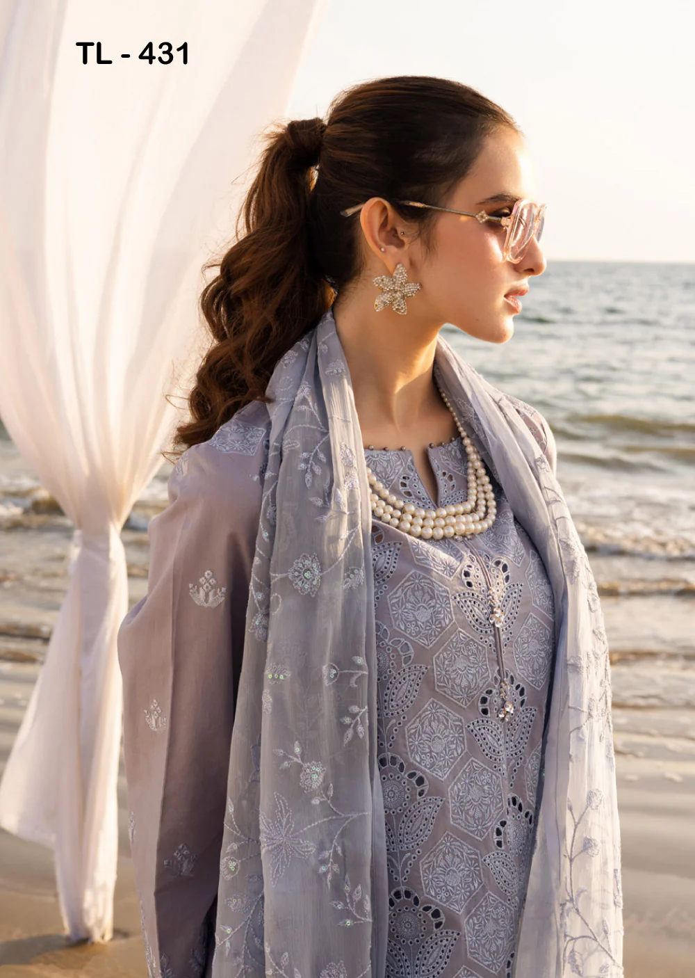THZ-431 - Readymade - Tehzeeb Chickenkari Lawn Collection 2025 - Image 2