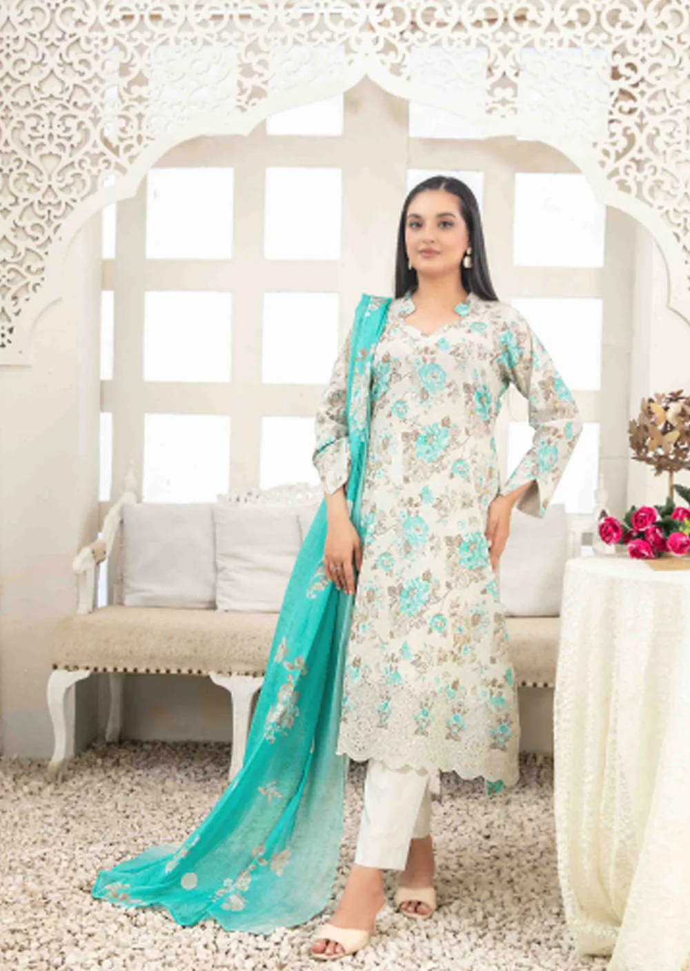 TWD-1683- Readymade  Areeba Tawakkal Lawn Suit 2025