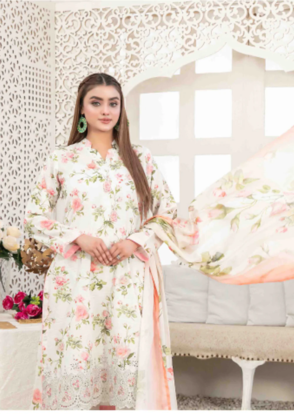 TWD-1684-Readymade  Areeba Tawakkal Lawn Suit 2025 - Image 2