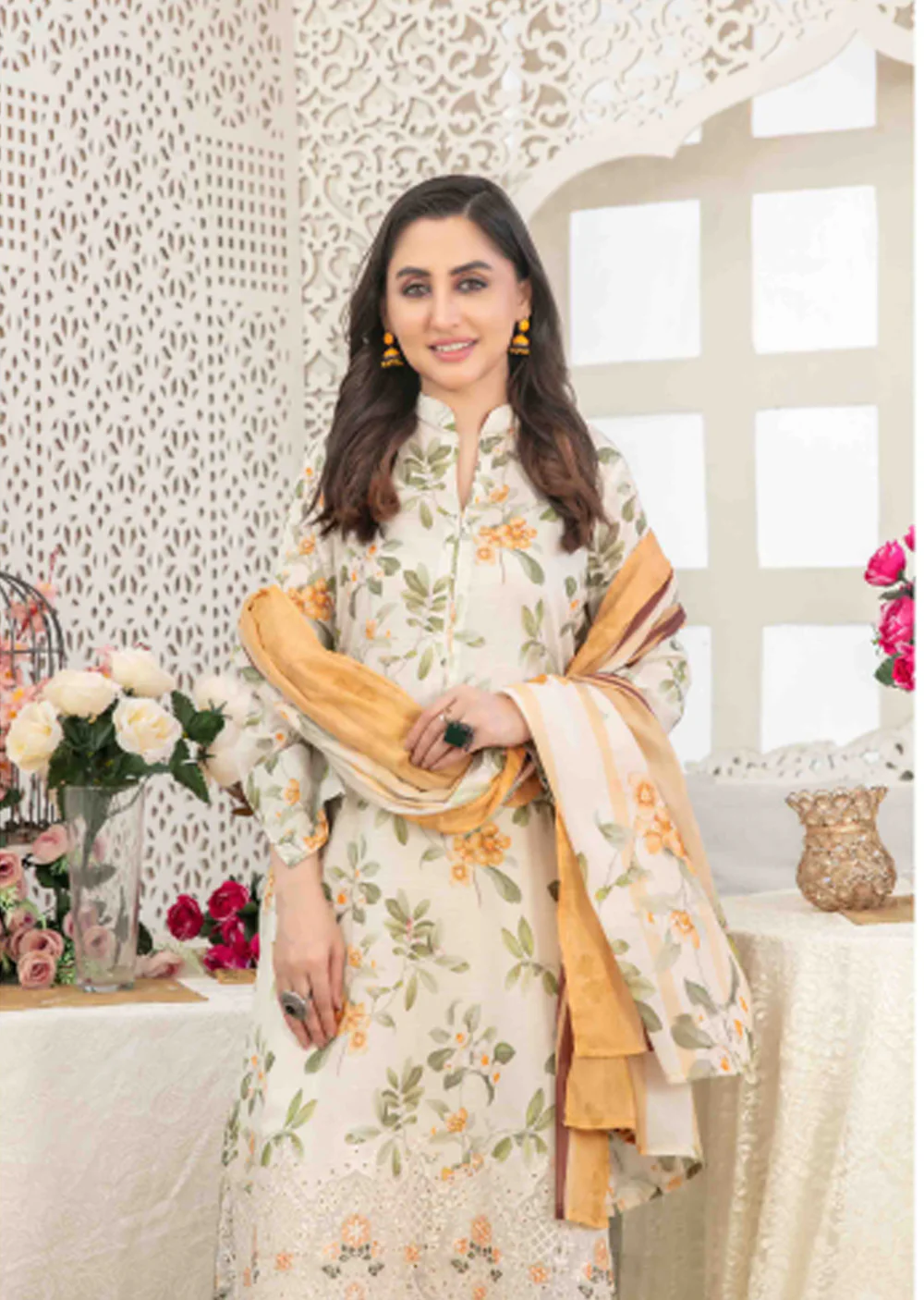 TWD-1686- Readymade  Areeba Tawakkal Lawn Suit 2025 - Image 4