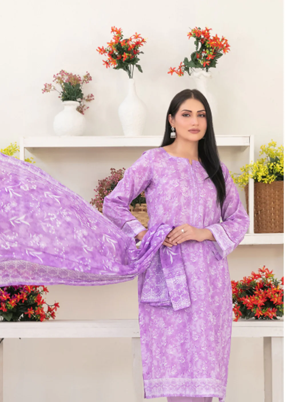 TWD-2277 Readymade Mizna Tawakkal Lawn Suit 2025 - Image 2