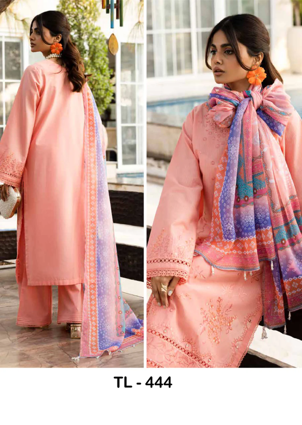 TZB-444 - Readymade - Nureh Tehzeeb Chickenkari Lawn Collection 2025 - Image 2