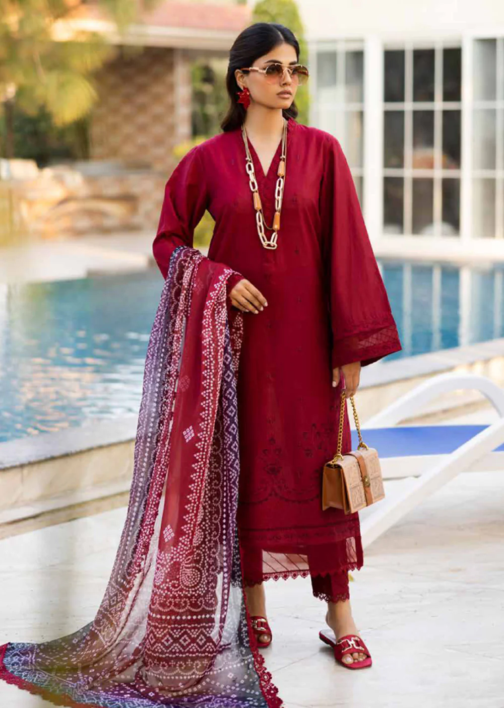 TZB-446 - Readymade - Nureh Tehzeeb Chickenkari Lawn Collection 2025
