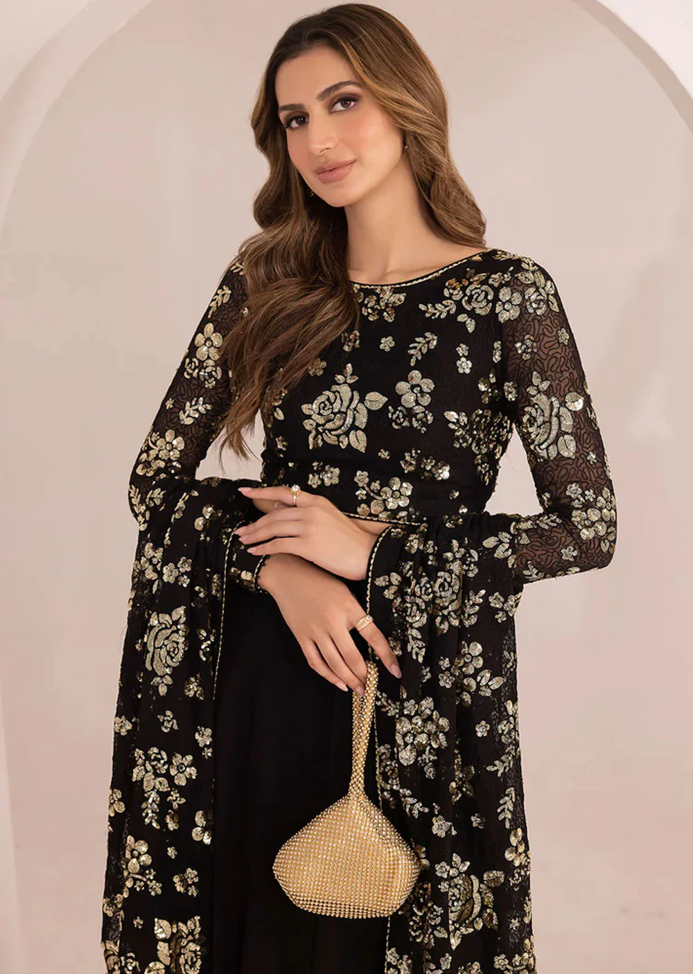 UC-3021 - Readymade - Embroidered Chiffon Suit by Jazmin 2024 - Image 10