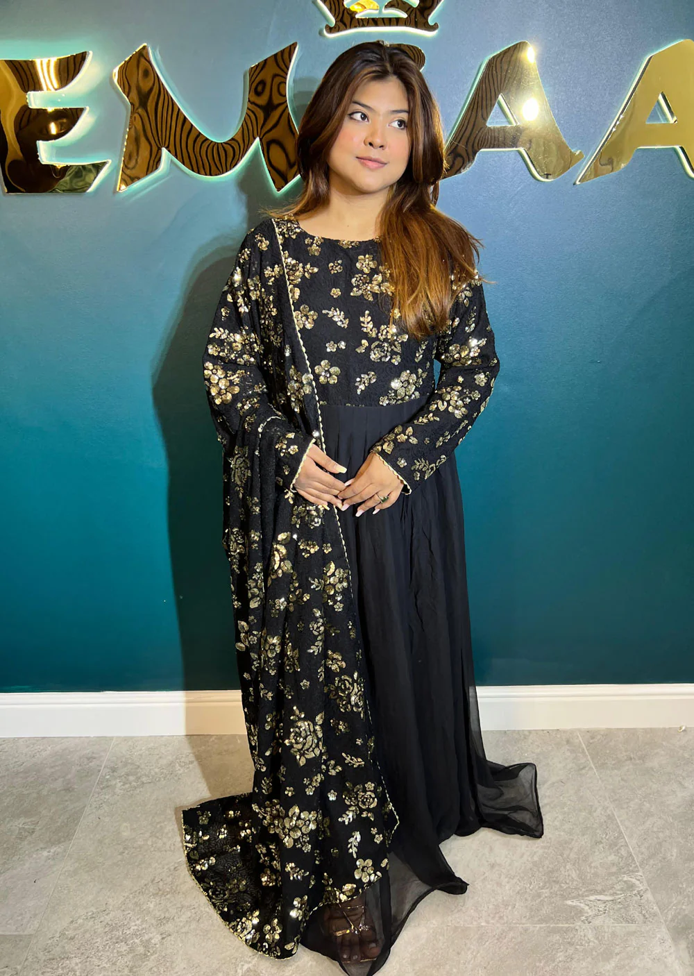 UC-3021 - Readymade - Embroidered Chiffon Suit by Jazmin 2024 - Image 4