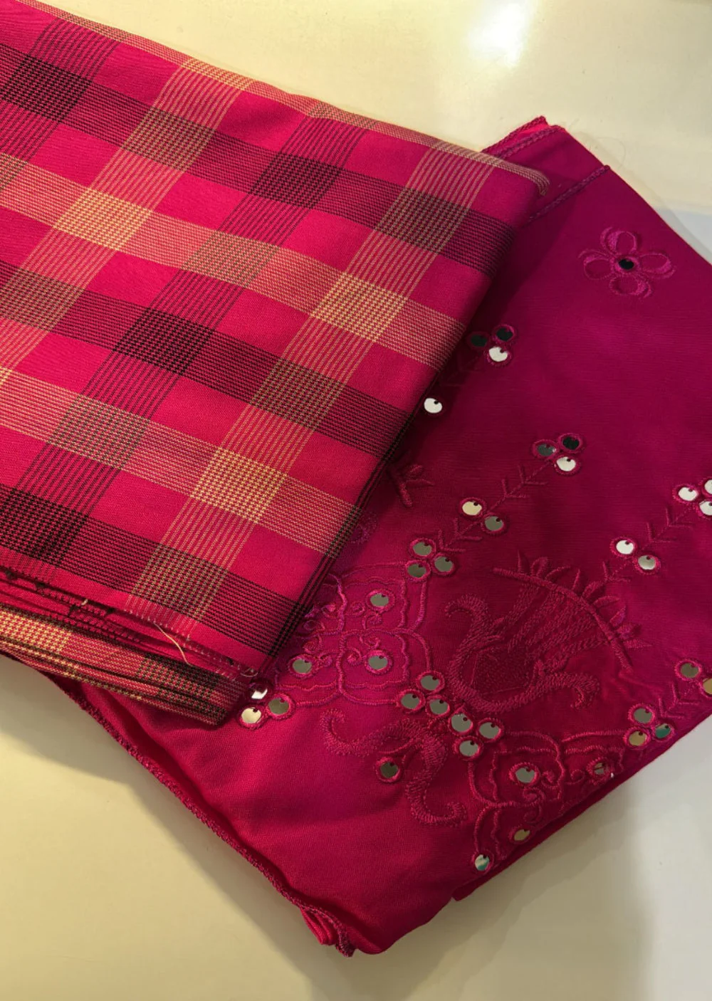 Veezel 2 - Hot Pink unstitched 2 piece suit