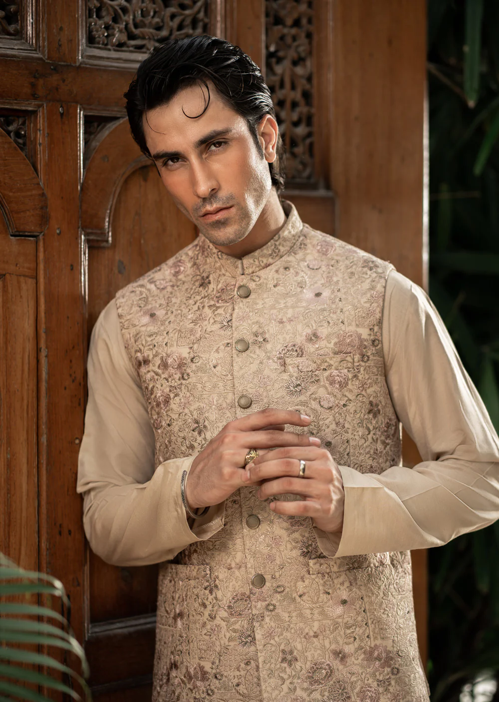 W-2852 - Readymade Maysori Fabric Full Embroidery Waistcoat - Image 4