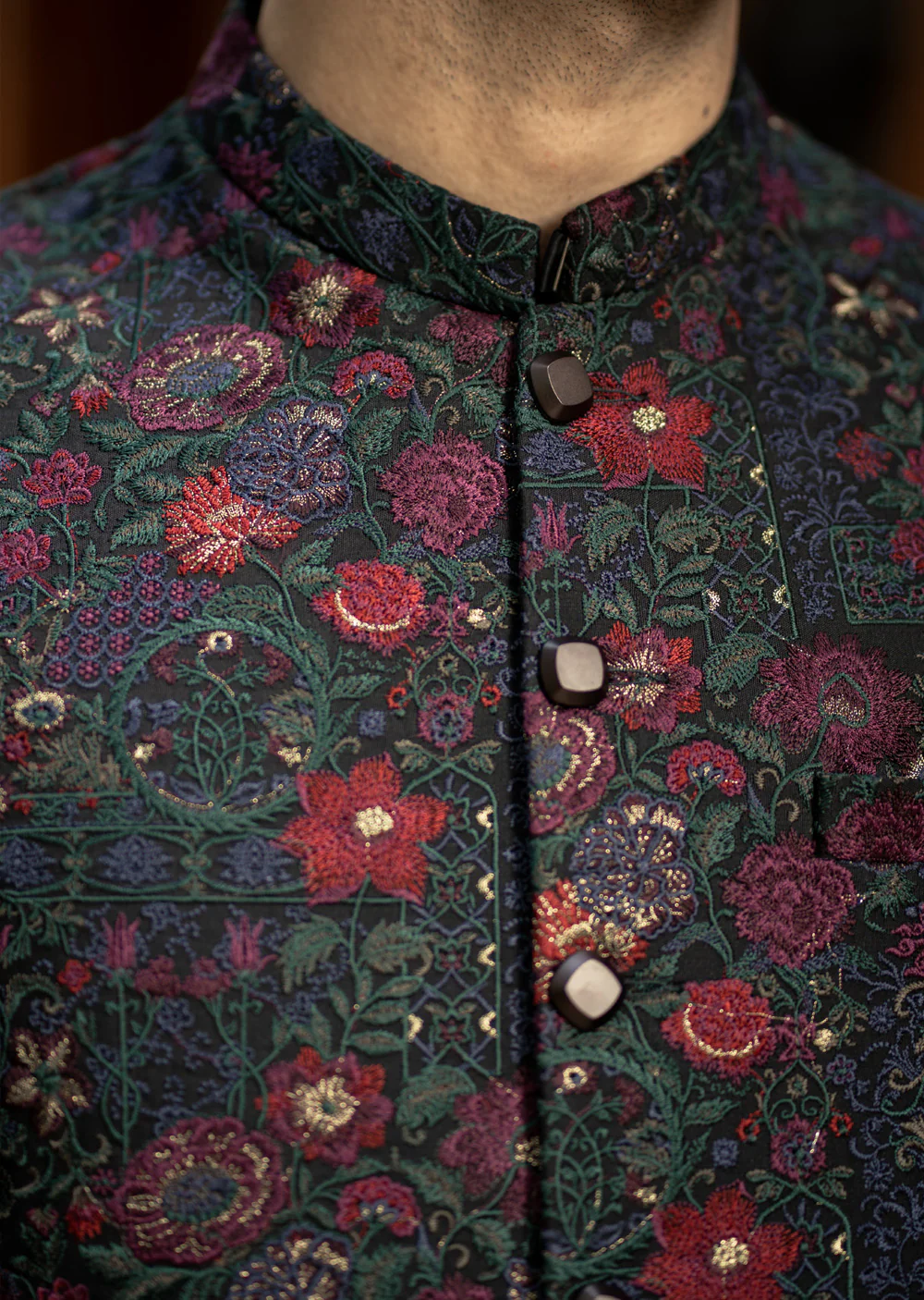 W-2859- Readymade Maysori Fabric Full Embroidery Waistcoat - Image 2