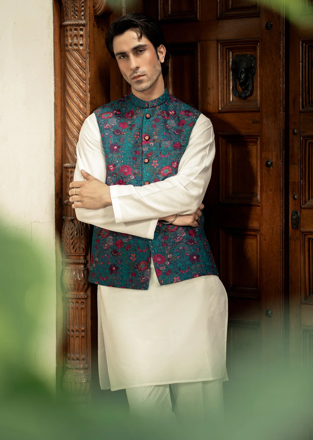 W-2906 - Readymade Maysori Fabric Full Embroidery Waistcoat - Image 4
