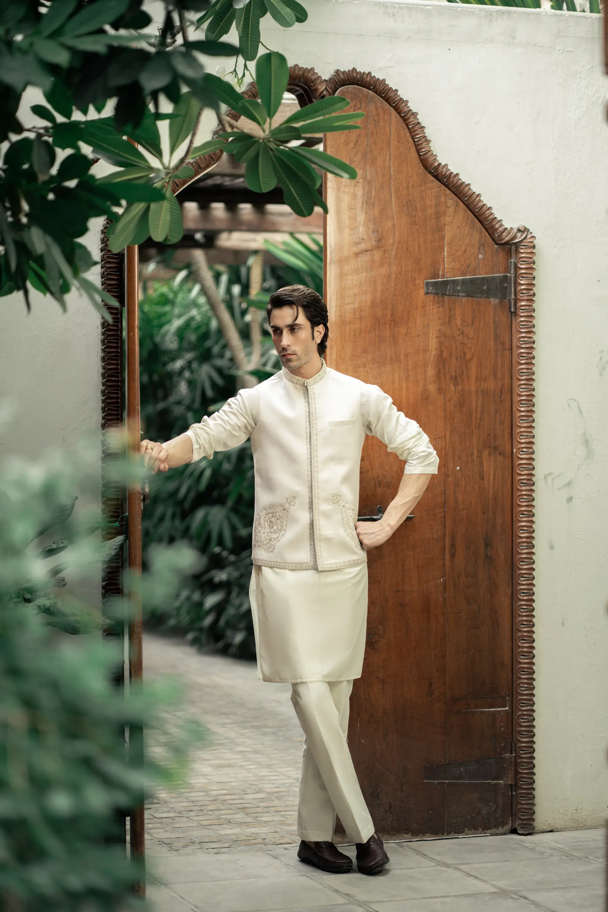 W-2960- Readymade Maysori Fabric Full Embroidery Waistcoat - Image 3