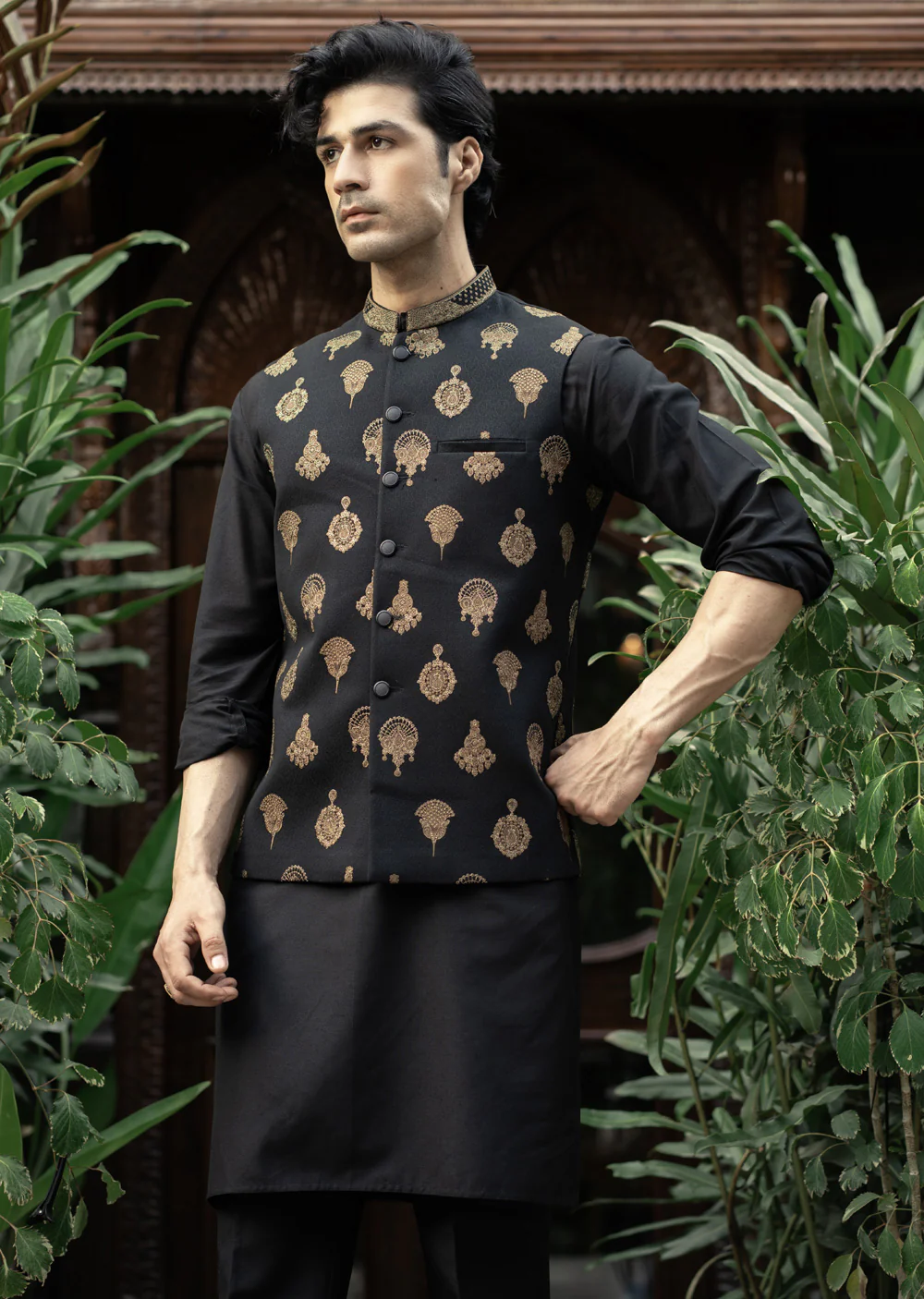 W-2992 - Readymade Maysori Fabric Full Embroidery Waistcoat - Image 3