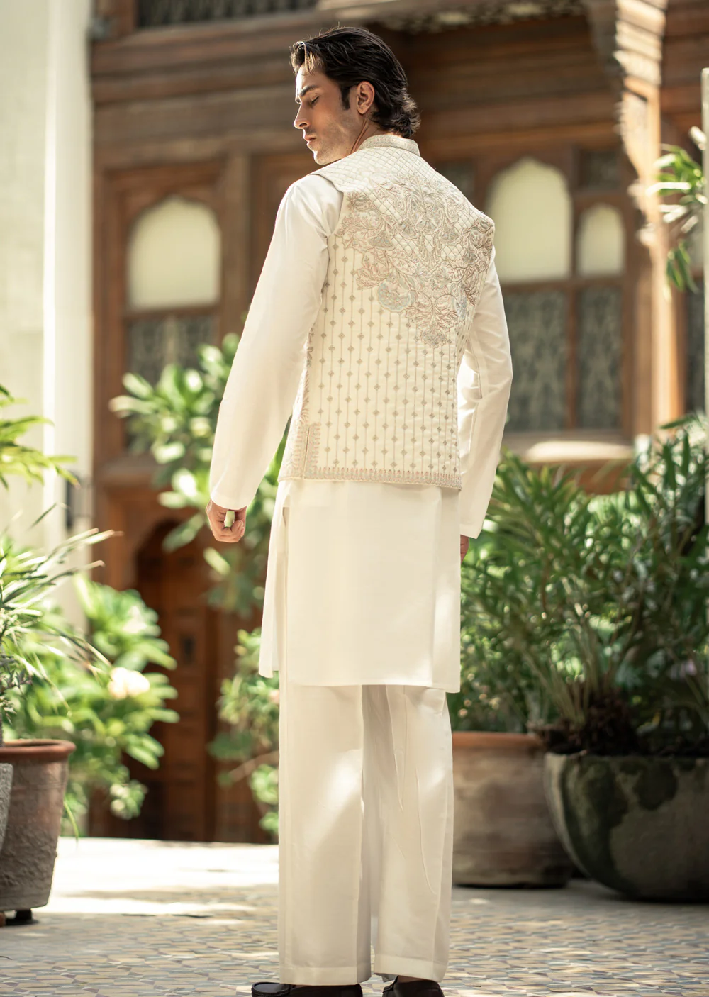 W-3002 - Readymade Maysori Fabric Full Embroidery Waistcoat - Image 6