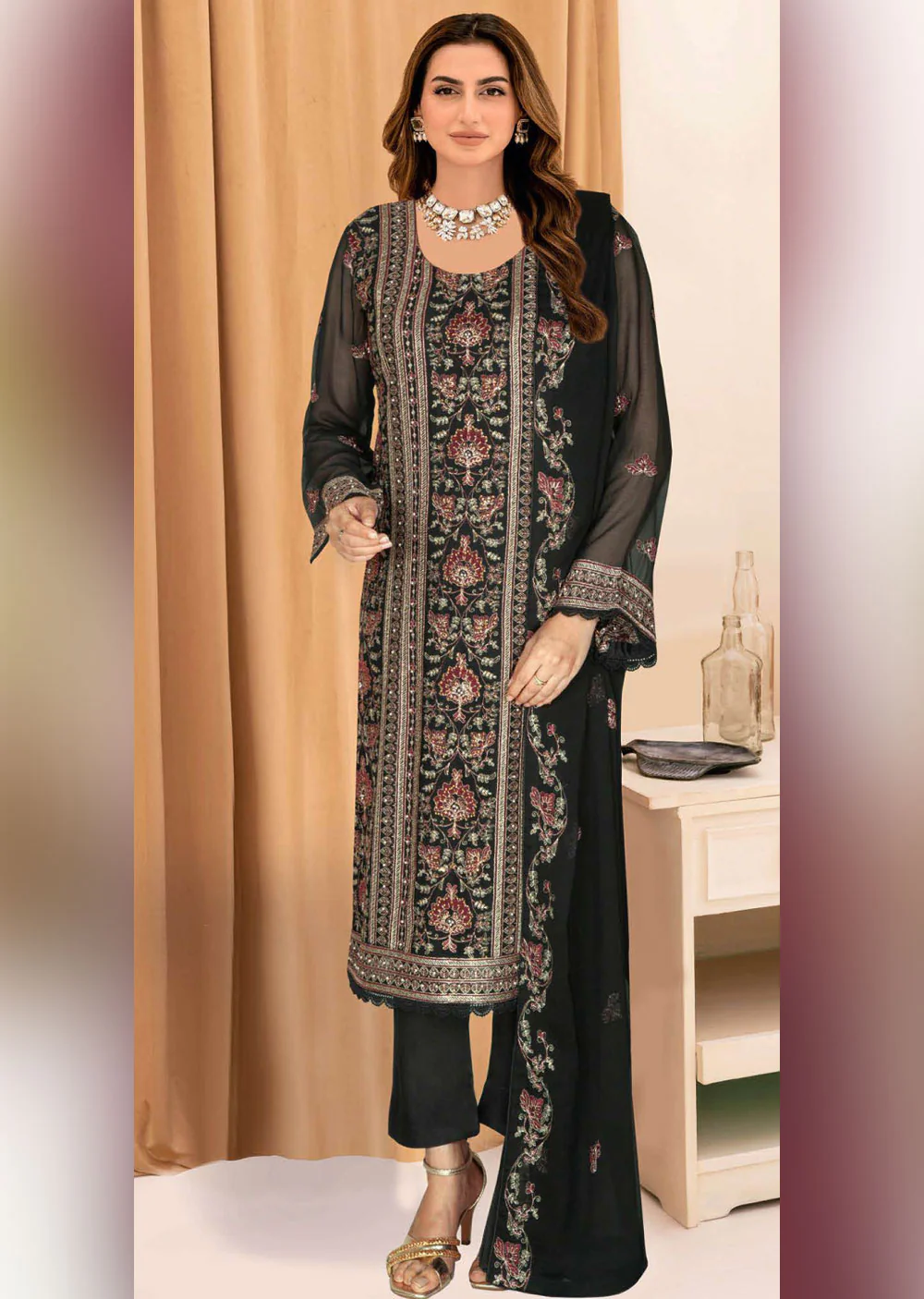 WA-385-E- Readymade - Ramsha Chiffon Suit 2024