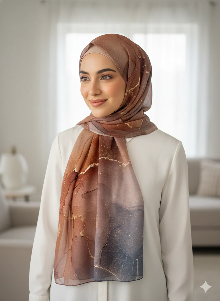 MEM-01 Stone Watercolour Modal Hijabs - Image 6