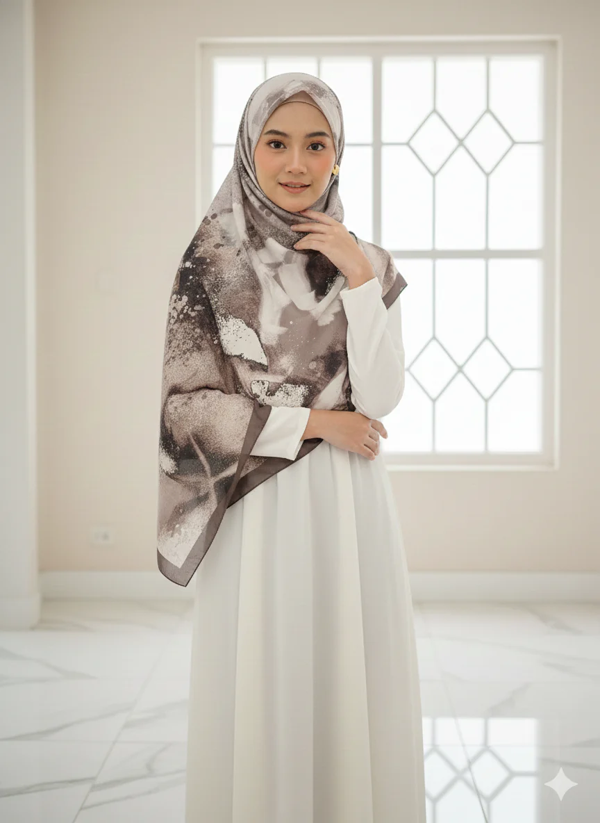 NA-143 Watercolour Silk MODAL Hijabs - Image 3
