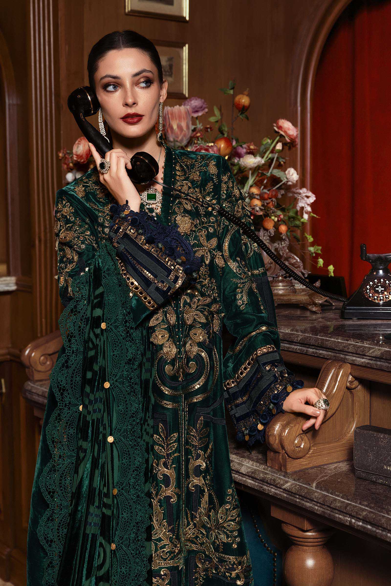 WL-1302- Maria b Inspired Embroidered Palachi Suit - Image 4