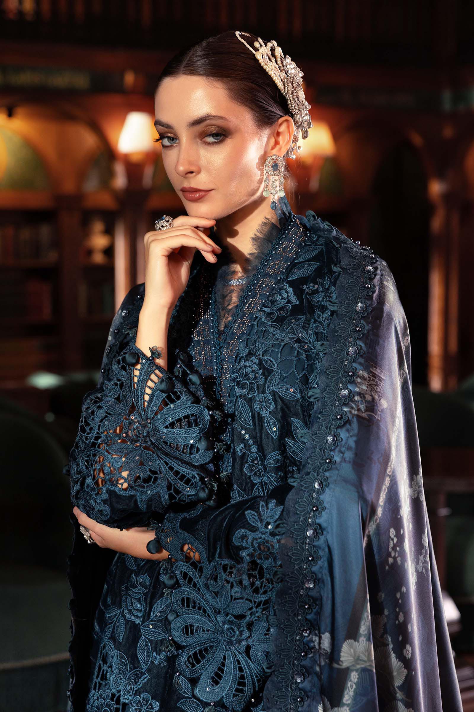 WL-1310- Maria b Embroidered Velvet Suit 2025 - Image 2