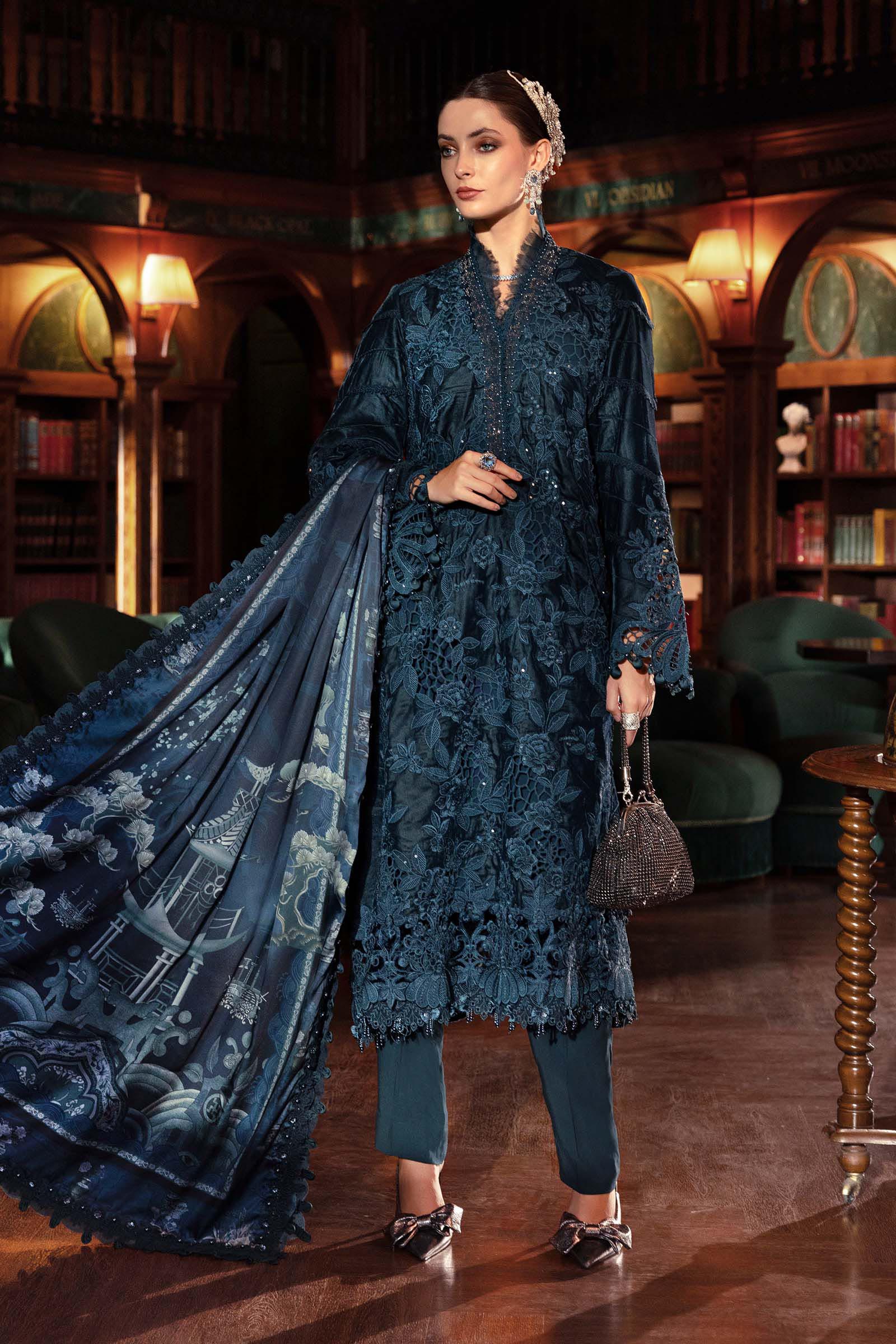 WL-1310- Maria b Embroidered Velvet Suit 2025 - Image 7