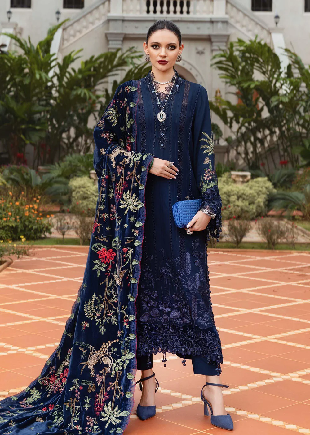 WL-1312-Maria b Embroidered Twill Linen Suit 2025